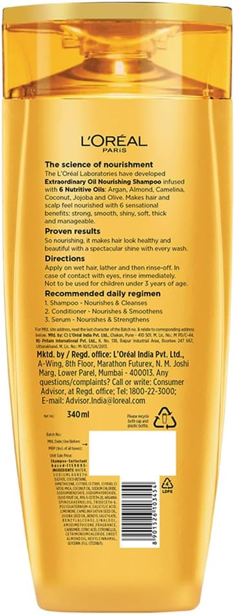 L'Oreal Paris Hex 6 Oil Shampoo, 360Ml image number 4