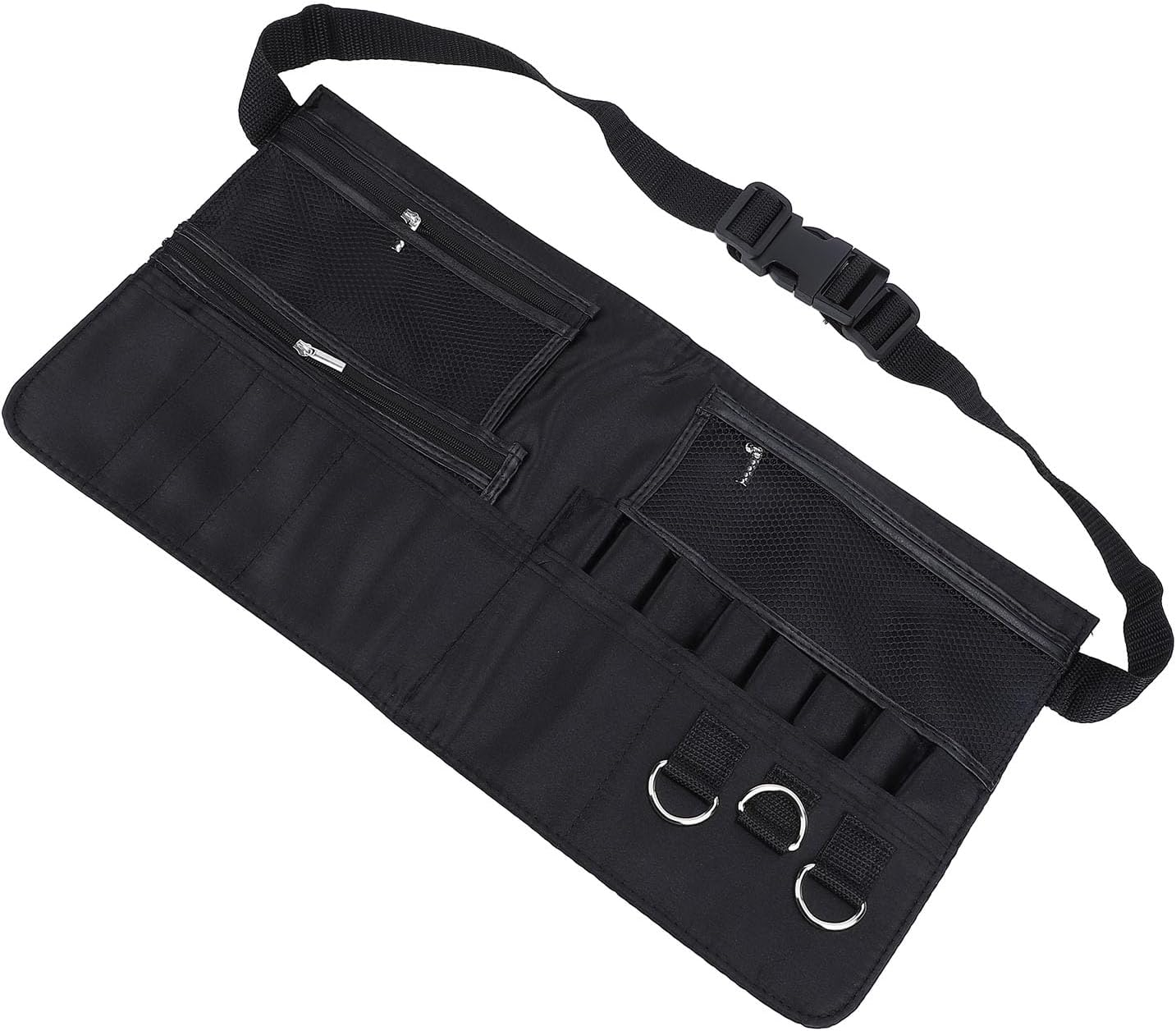 TOPINCN Adjustable Makeup Brush Bag Waist Belt with Multiple Pockets for Beauty Salon, On-Site Makeup Services, Fiber + Nylon