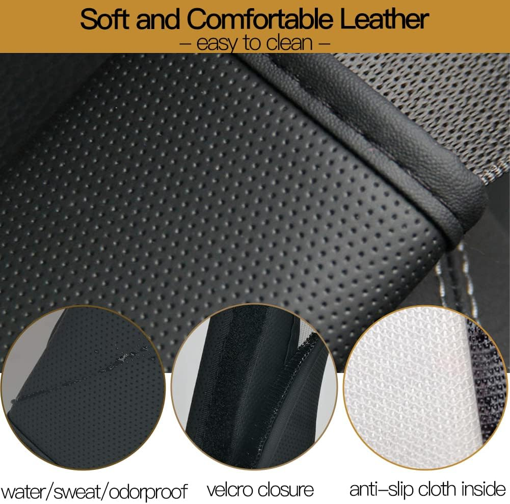 Leather Seat Belt Covers for Adults, Waterproof Car Seatbelt Shoulder Pad Guards against Sweat and Odor, Protects Your Neck and Clothes, 1 Pcs Black image number 2