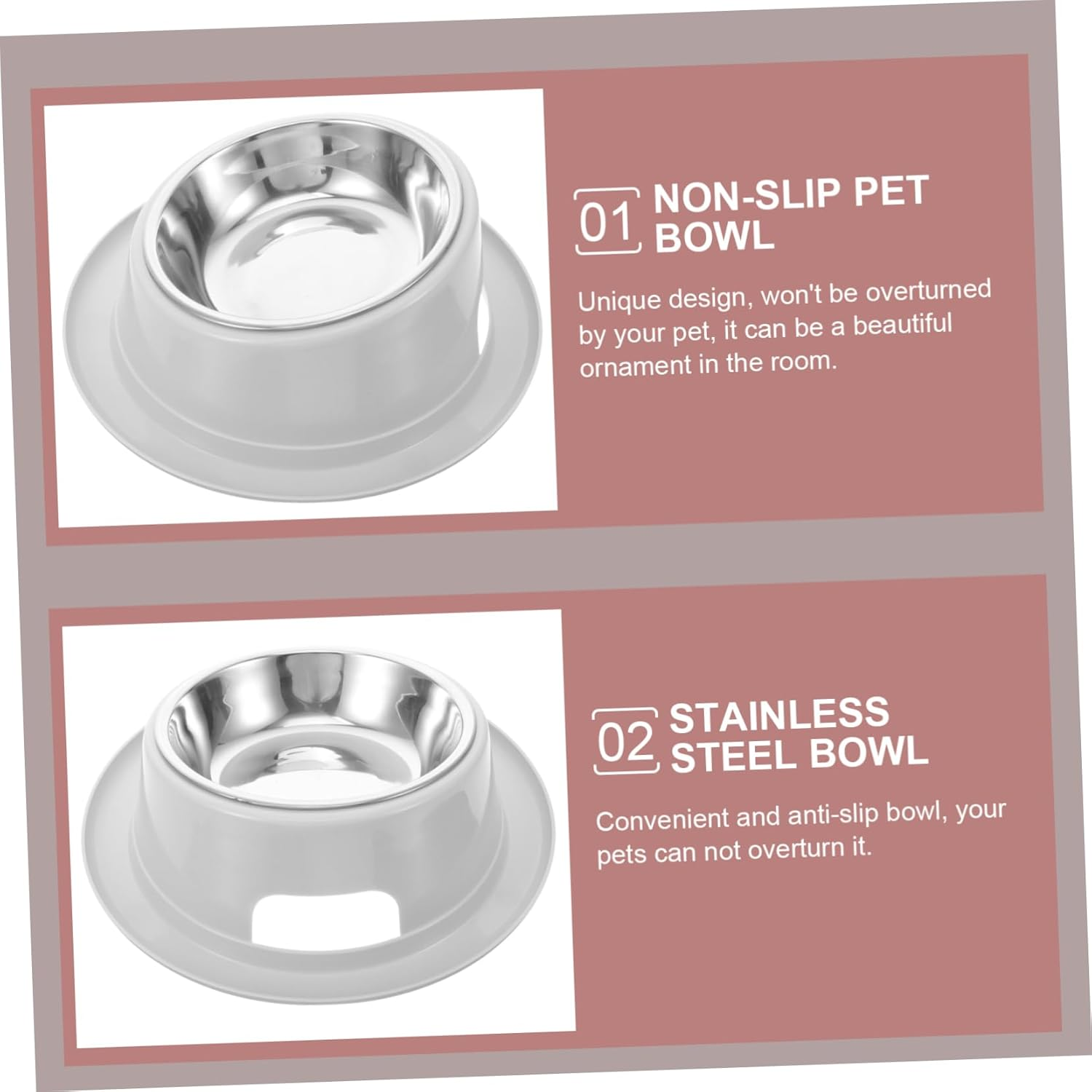 SUPVOX Unique Design Pet Bowl anti Ant Cat Feeder Stainless Steel Non-Slip Grey Pet Food Bowl Pet Feeding Bowl - Blue image number 5