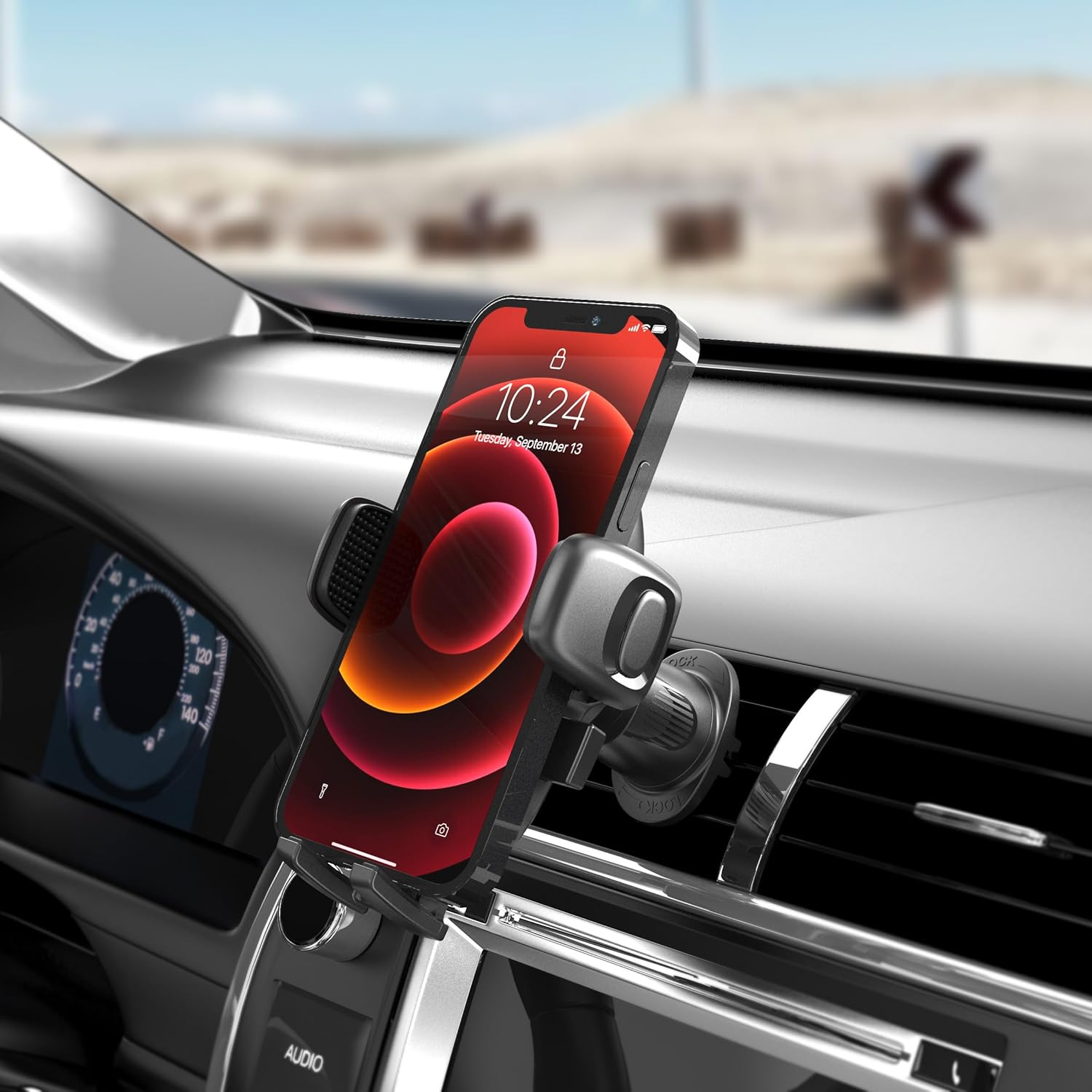 Car Phone Holder, Air Vent & Windshield Cradle, 360 Degree Rotation, Universal Phone Holder for Car 15 Pro Max 14 13 XR XS Samsung and More image number 4