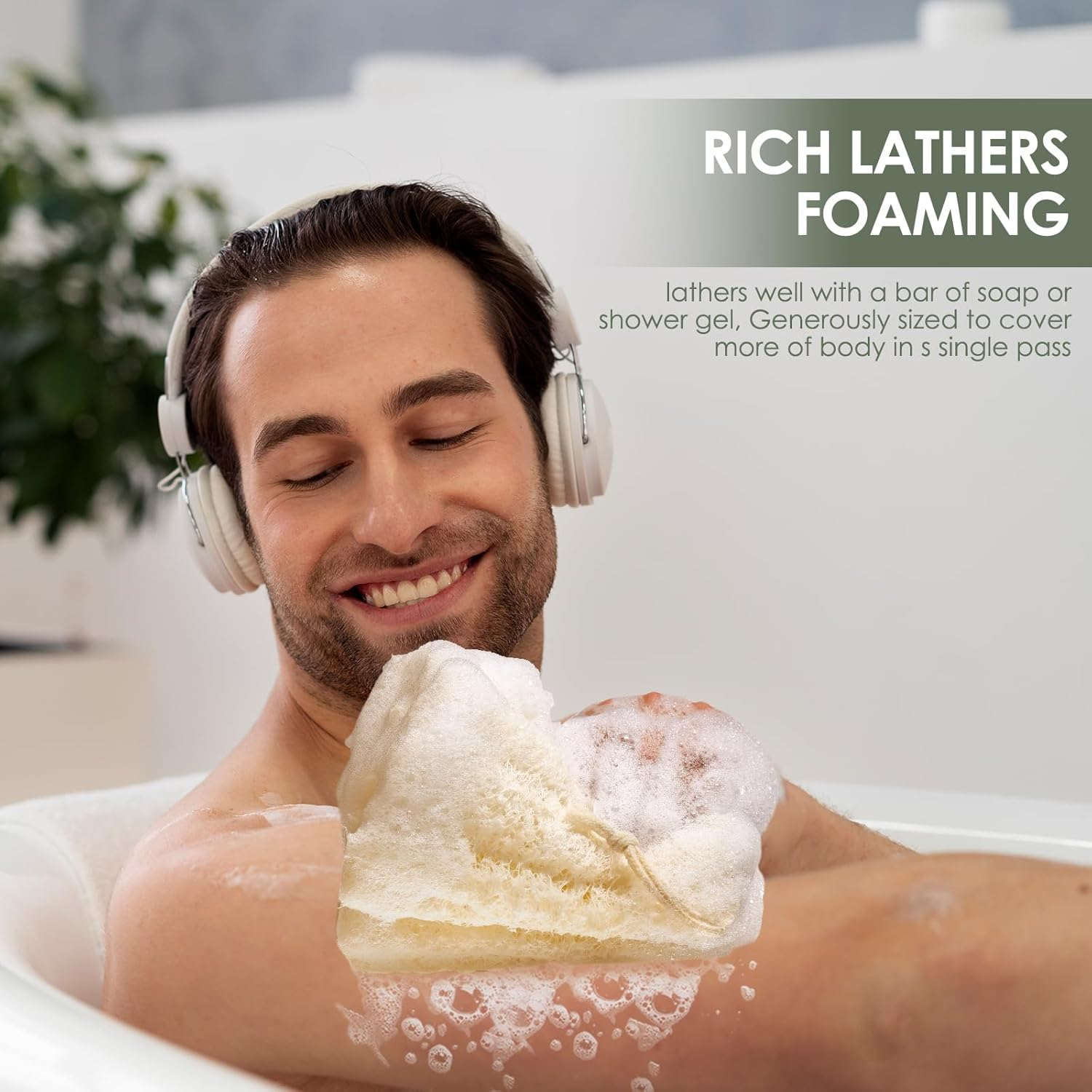 RIYNIBIY 3PCS Egyptian Natural Loofah Exfoliating Body Scrubber, Natural Real Egyptian Loofah Sponge Bath & Shower Scrub Exfoliating Loofah for Women and Men, Luffa Sponges for Face, Back & Body image number 6