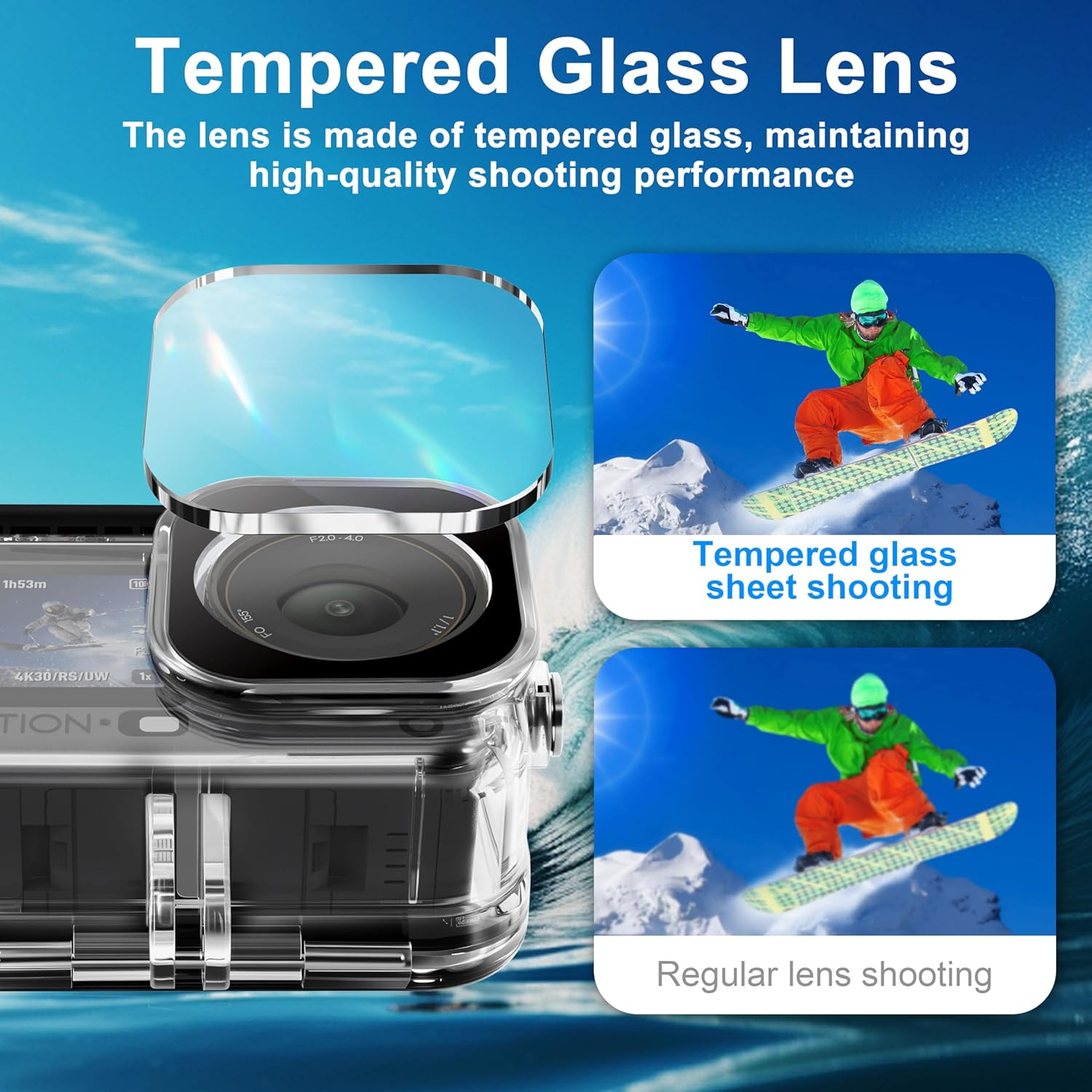 Fitstill 196FT/60M Waterproof Case Only Compatible for DJI Osmo Action 6,Underwater Diving Protective Cover Cage Shell Invisible Dive Housing for Action6 Camera Accessory image number 4