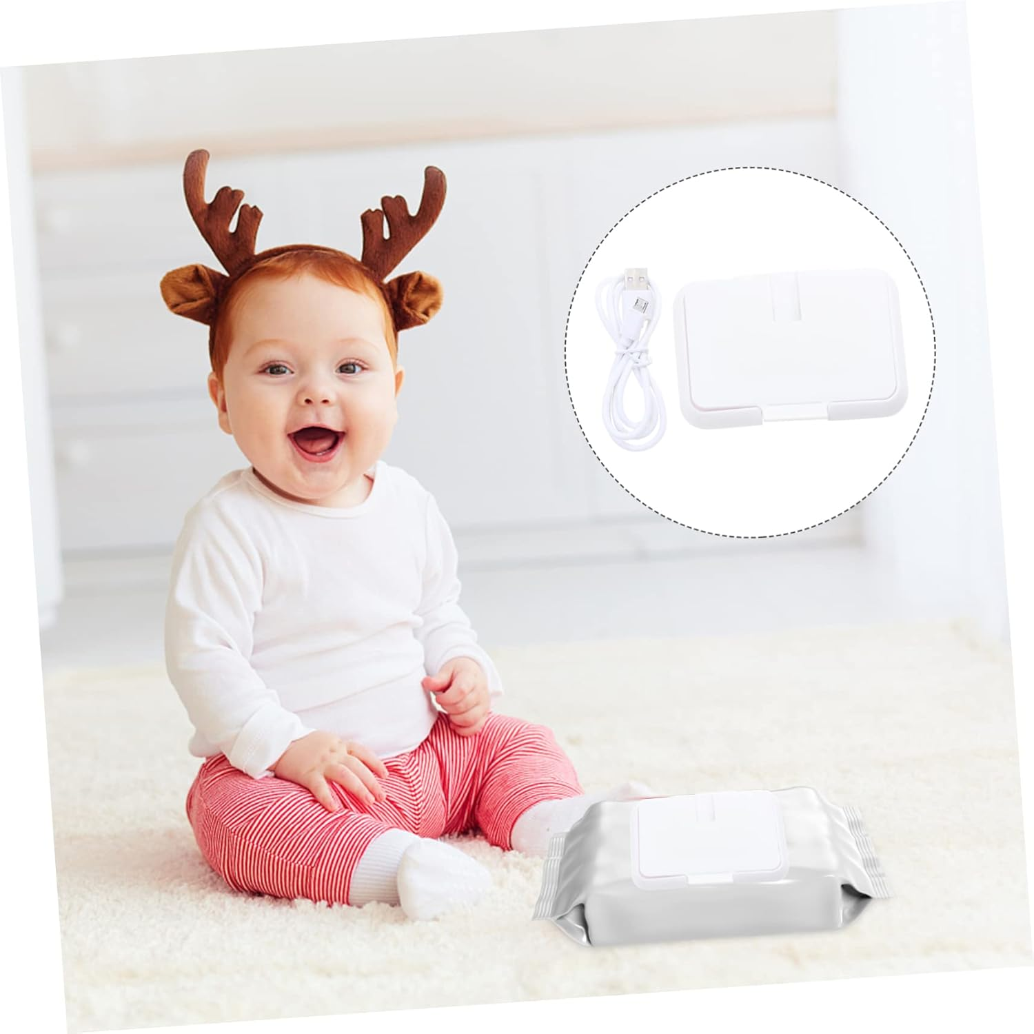 DECHOUS Portable Wet Tissue Warmer Box with Constant Temperature Heating for Wipes Convenient Household and Car Use Keeps Wipes Fresh Moist and Warm for Comfortable Diaper Changes