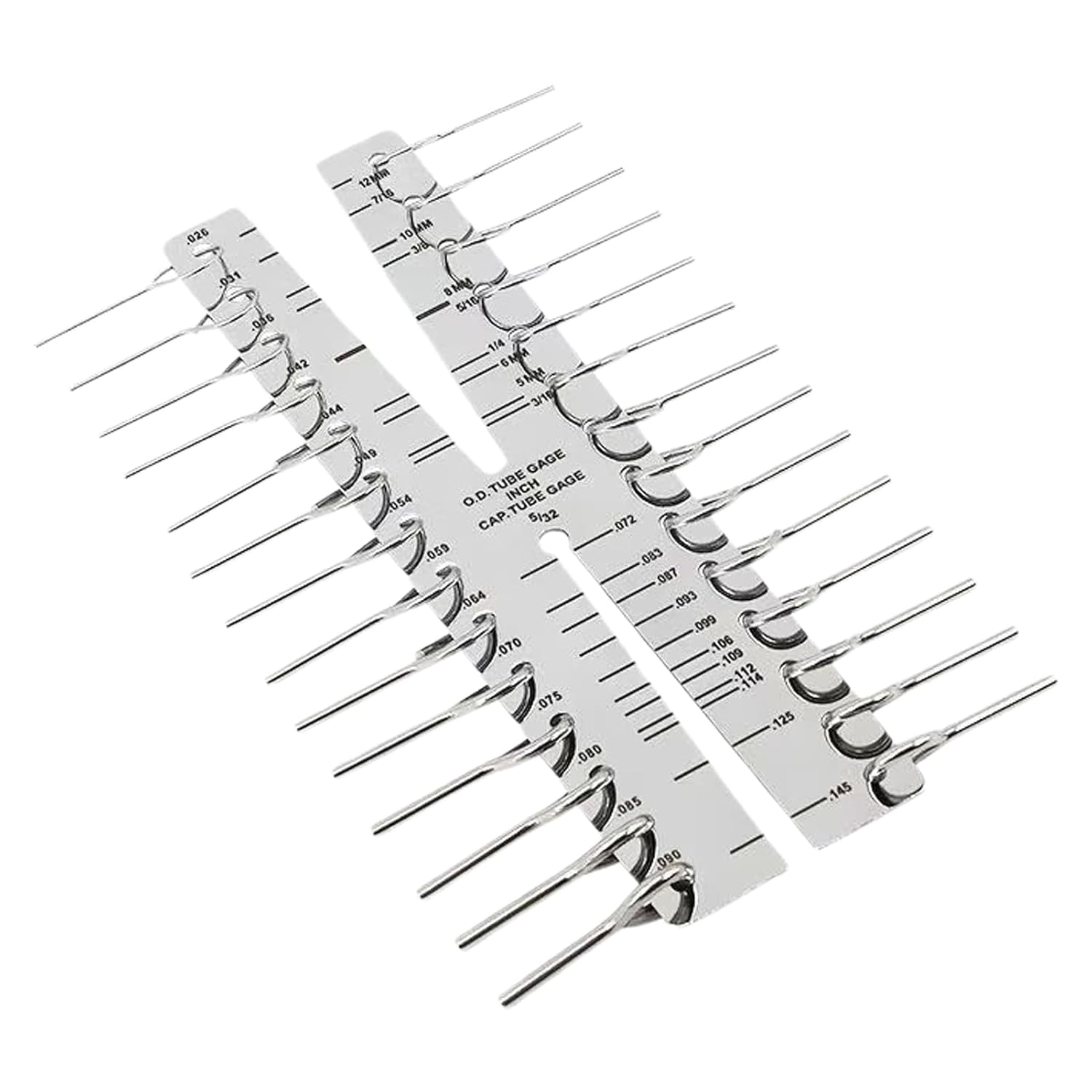 Capillary Tube Gauge- Stainless Steel Metric Imperial, Scale Metric Imperial Tube Measuring Tool | Double Marked Cap Copper Pipe Gauge for Hydraulic Pneumatic HVAC Refrigeration Industrial Techn image number 4