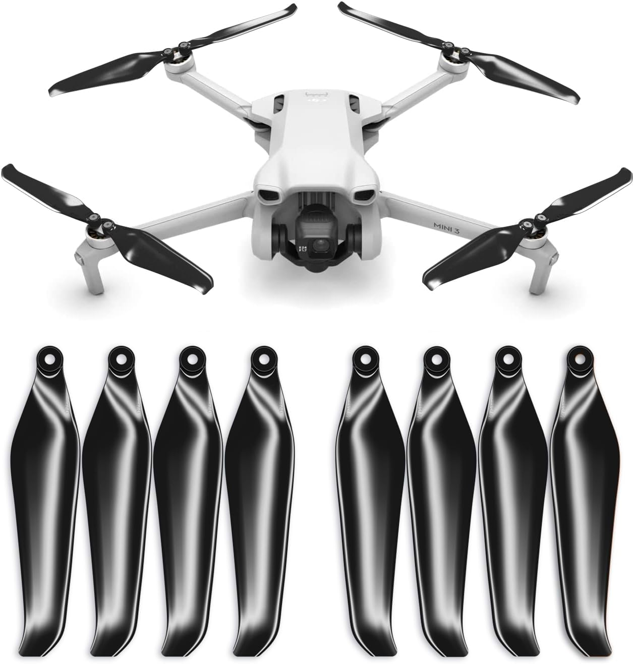 Master Airscrew Stealth Propellers for DJI Mini 3 - Black, 4 Propellers in Set