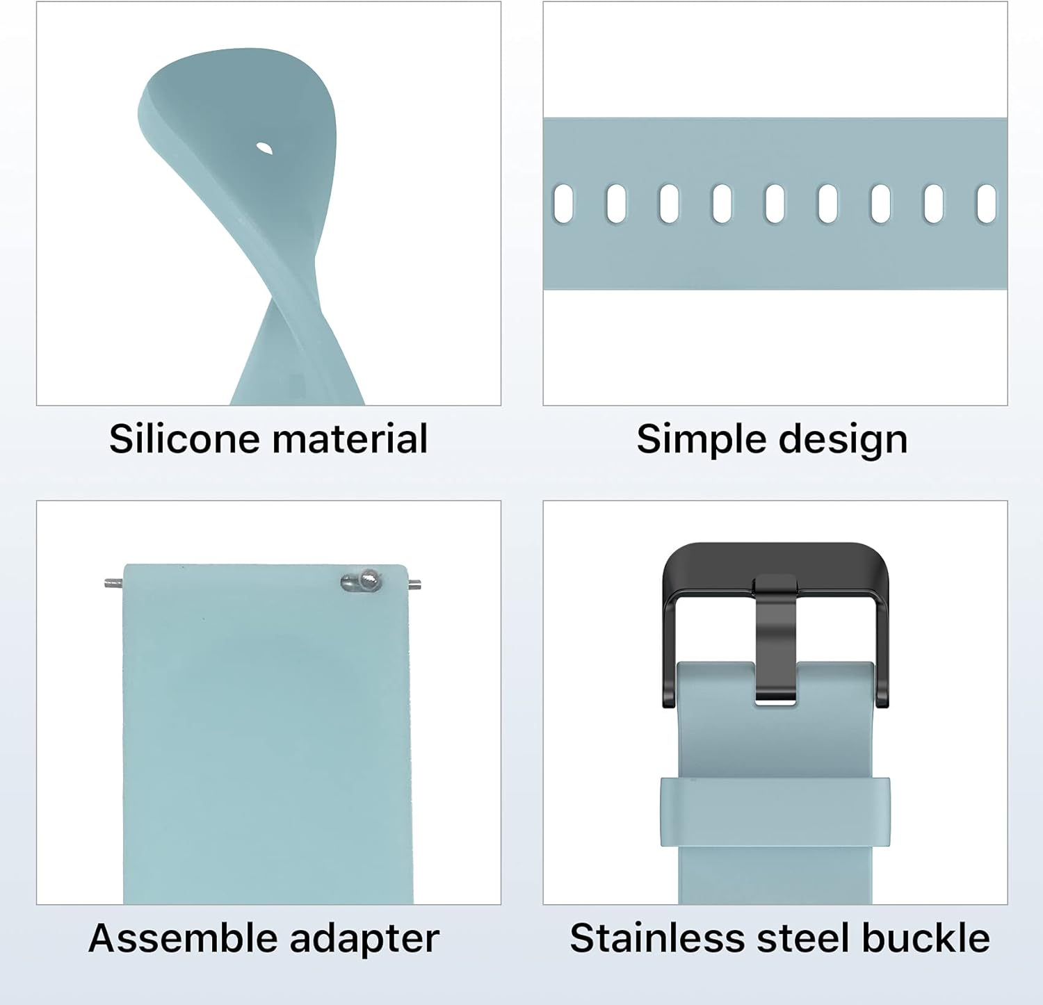Ticwatch E3 Watch Band Replacement - 20Mm Width Silicone Watchband Strap for Ticwatch E3 image number 3