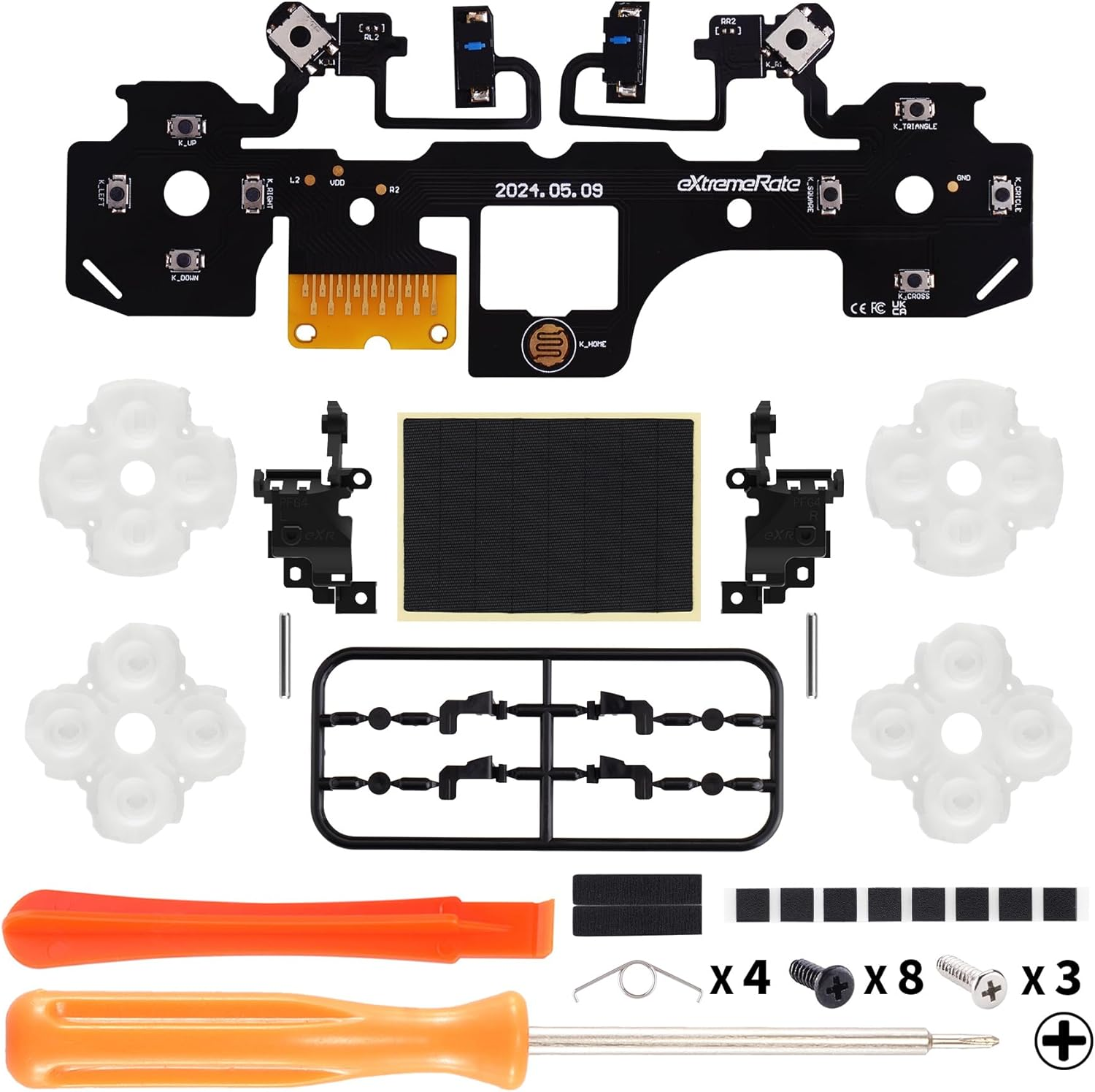 Extremerate Light Version Whole Clicky Kit V2 for PS5 Controller BDM-050 Shoulder Face Buttons, Micro Switch L2R2 Clicky Hair Trigger Kit and Tactile L1R1 Face Buttons Mouse Click for PS5 Controller image number 1