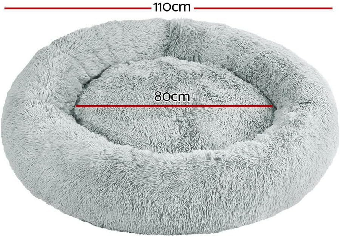 Pet Bed Dog Cat 110Cm Calming Extra Large Soft Plush Light Grey Cozy Comfort image number 1