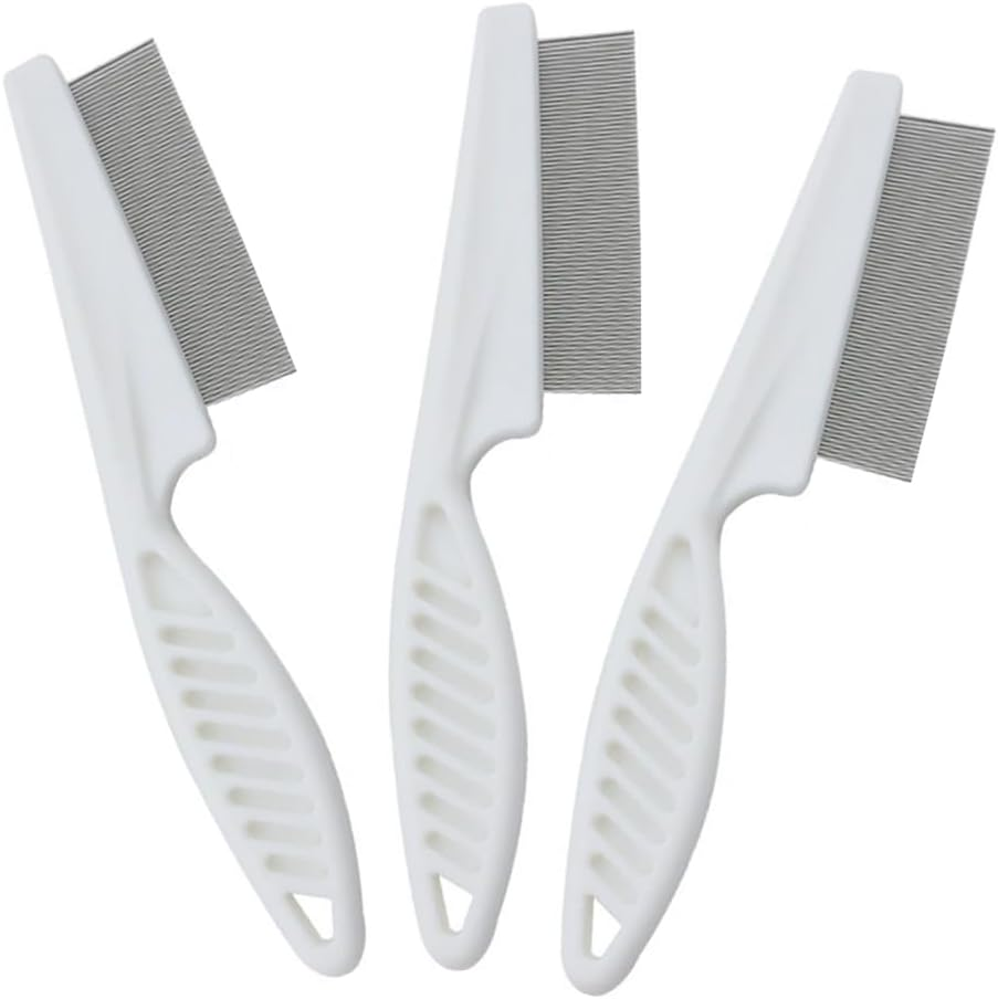 3 Pack Flea Pet Comb for Dogs and Cats Lice Comb Remove Fleas and Flea Eggs Tear Stain Remover Pets Combs for Detangling and Dematting Face & Paws - Dog Comb, Cat Comb