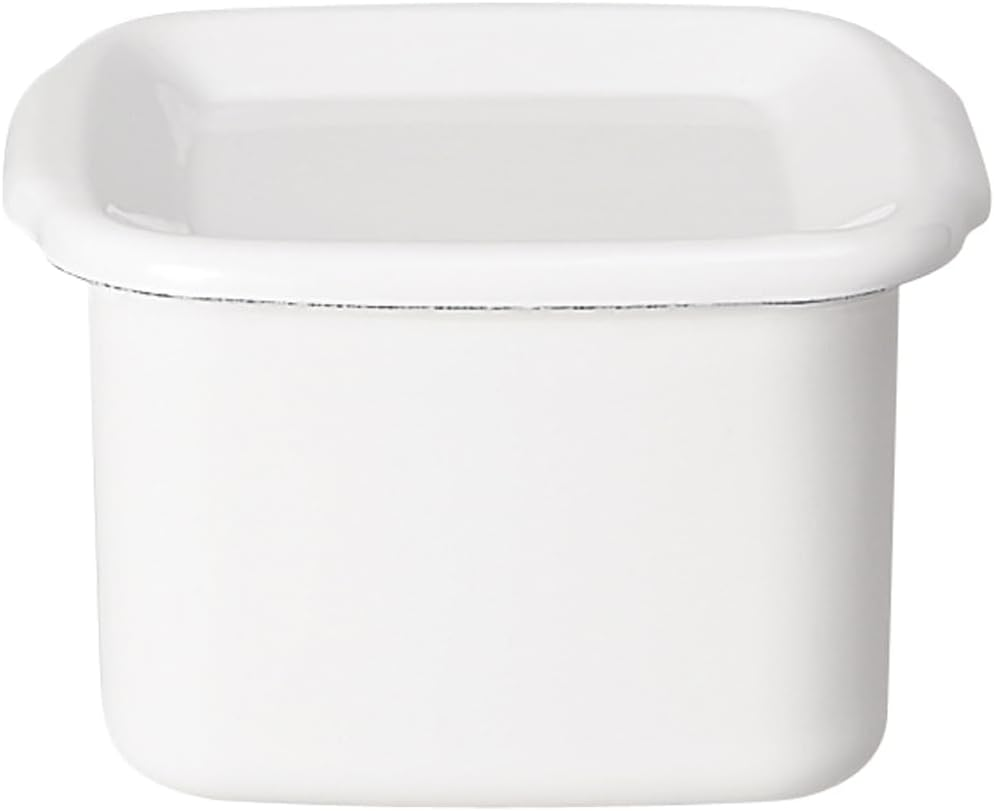 Noda Horo WSH-M Storage Container, Hollow Square, for M Size, Made in Japan, White Series, with Enamel Lid image number 2