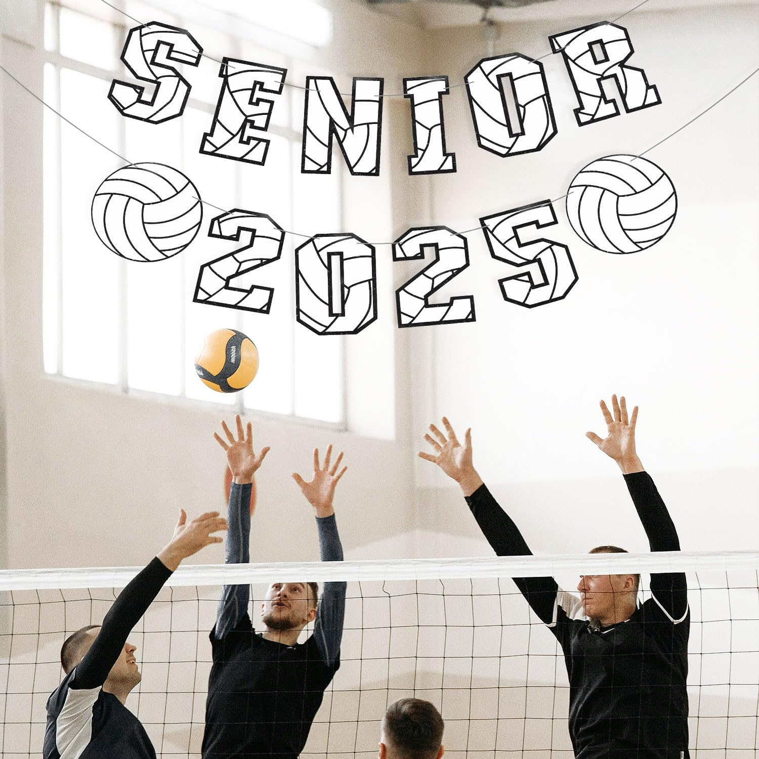 Senior 2025 Volleyball Banner, Volleyball Graduation Party Decoration Volleyball Senior Night Banner for High School College Graduation Sport Theme Party Supplies image number 1