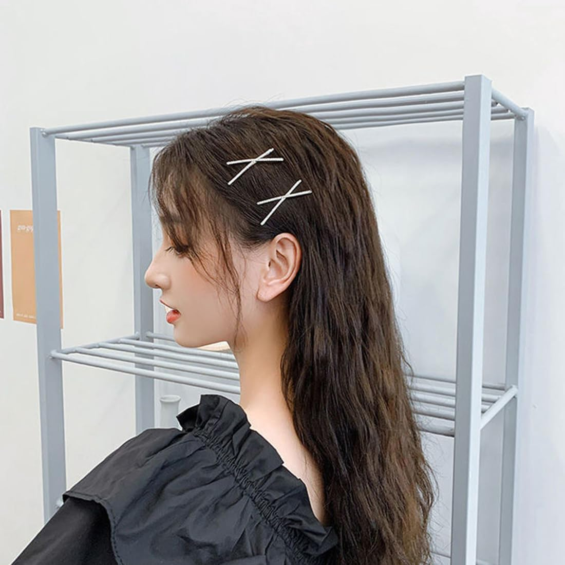 Set of 4 Crystal Hair Pins, Shiny Hair Clips, Rhinestone Bobby Pin, Metal Hair Accessories for Girls, Women, Party, Wedding, Daily Dress image number 3