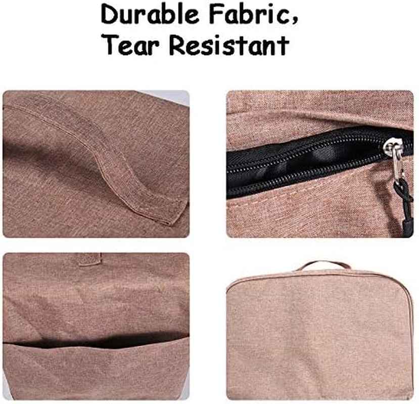 FLR Large 4 Slice Toaster Cover with Pockets, Can Hold Toaster Tongs and Knife, Dust-Proof & Oil Proof , Toaster Cover with Top Hand, Fit Most Large 4 Slice Toaster. (Rice Coffee, 16&rdquo; X 7.5&rdquo; X 8&rdquo;) - Coffee image number 4