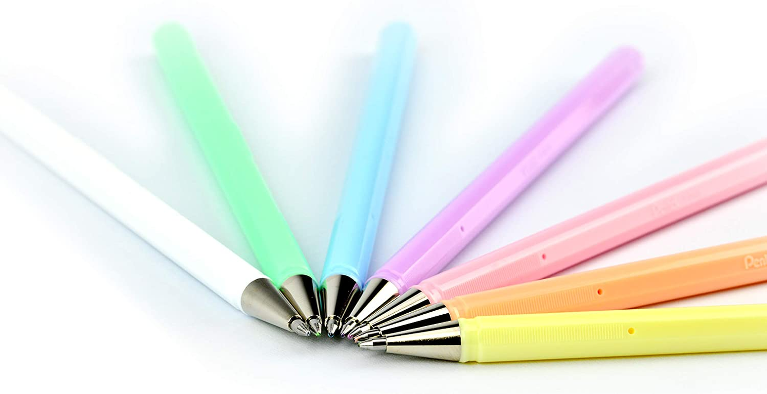 Pentel Hybrid Milky 0.8 Medium Nib Wallet of 7 Assorted Colours (K108-7) image number 5