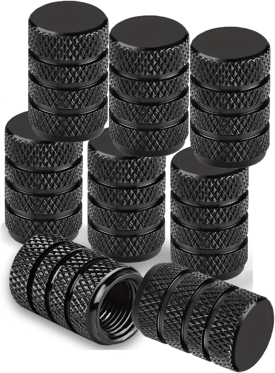8Pcs Black Metal Tire Valve Caps,Waterproof and Dustproof, Universal for Cars, Motorcycles, Bicycles image number 2