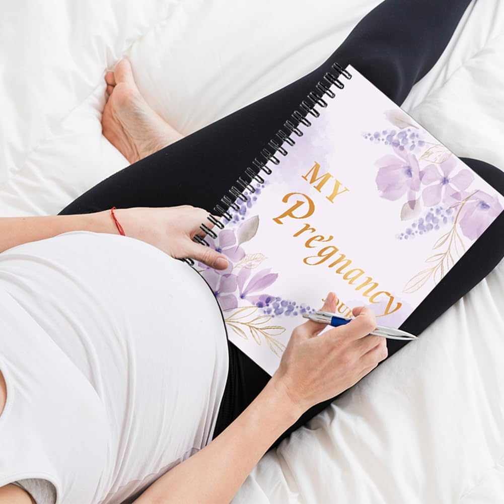 My Pregnancy Journey Book with Cartoon Stickers Hardcover Pregnancy Journal Book Pregnancy Planner Baby Memory Notebook image number 3