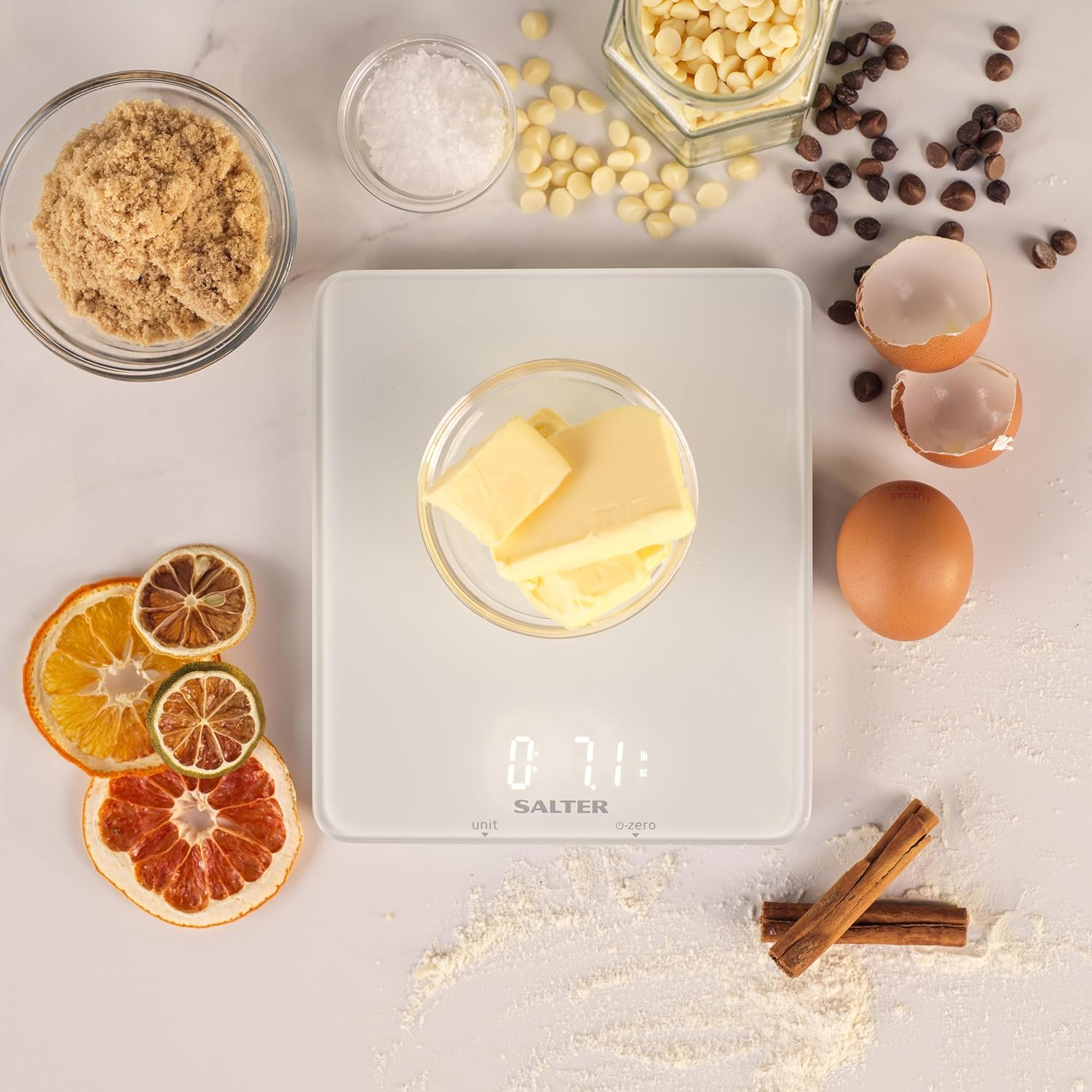 Salter Glass Ghost Digital Kitchen Scale - White 5KG image number 4