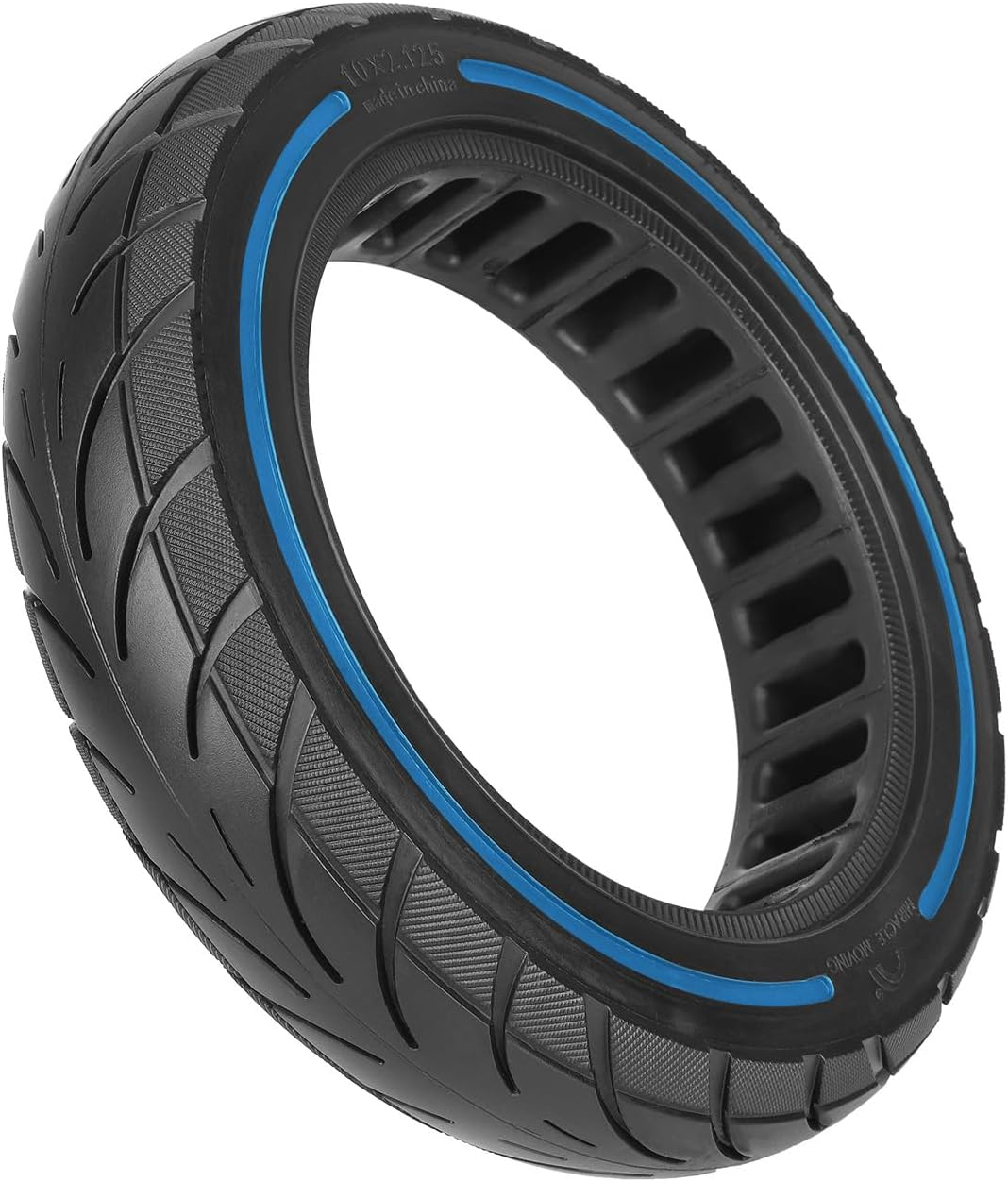 VOLOHAS 10 X 2.125 Solid Tyres 250 X 54 Solid Tyres for Xiaomi 4Pro/4Lite/Ninebot Uifi/F20D/F30D/F40D/F40E Electric Scooter, 10 Inch Solid Rubber Tyres, Highly Elastic Replacement Tyre (Blue, 1 Piece) - Blue 1 Piece image number 2