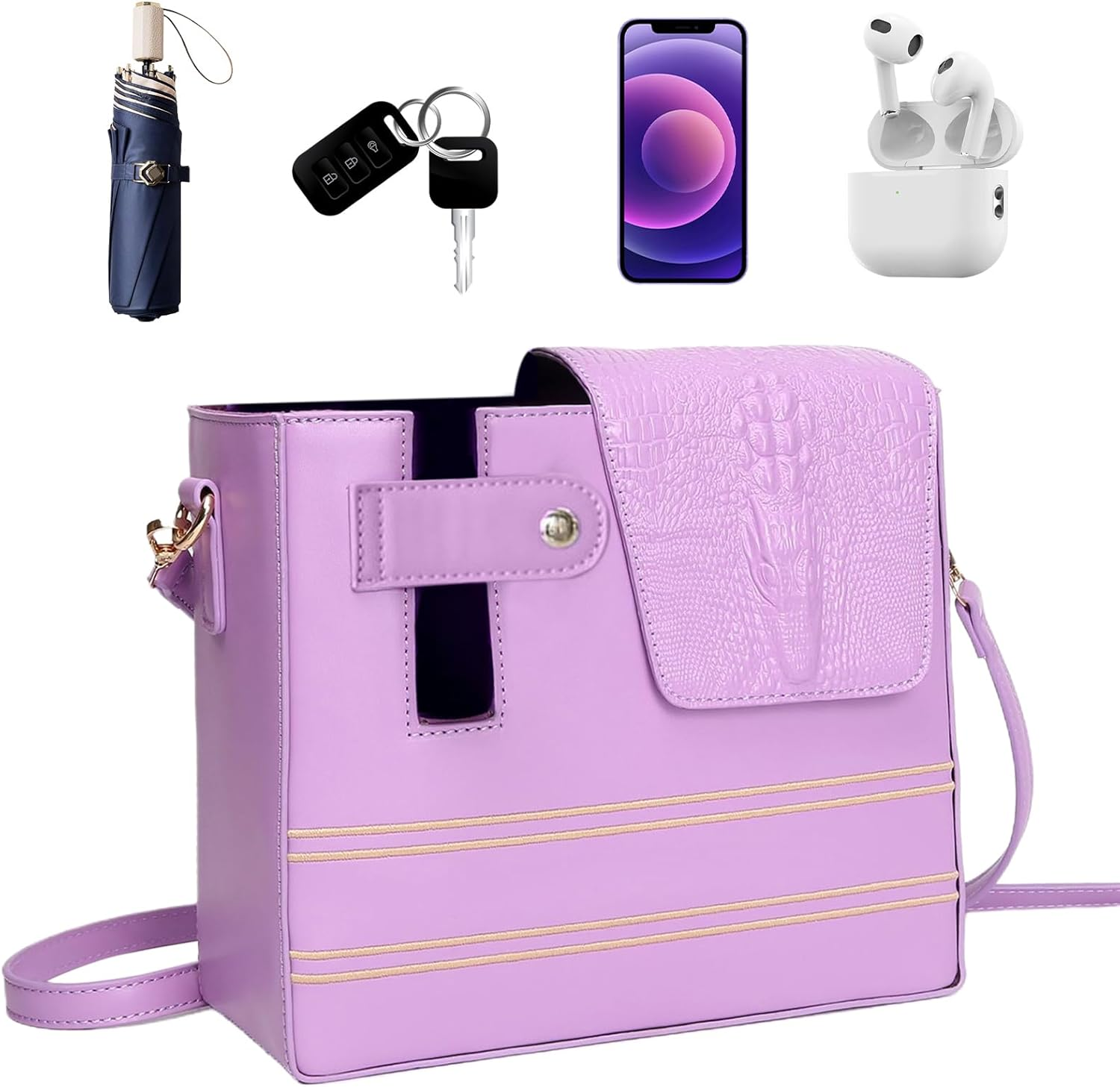 Purse with Water Bottle Holder | Strap, Pockets, Portable,Water Bottle Bag | Portable Shoulder Purse Multiple Pockets for Women Outdoor Sports Walking Hiking Travel Commuting Camping Cycling