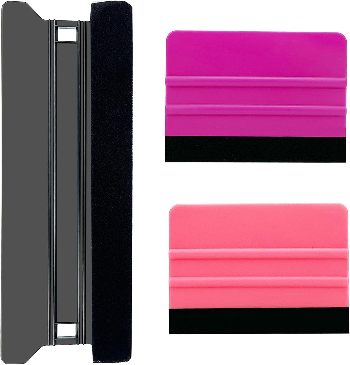 Umaki 8.3Inch Large Vinyl Wrapping Felt Squeegee with 4Inch Vinyl Squeegee Applicator for Fastly Installing Vehicle Tinting Film Graphic or Wallpaper, Finish Smoothing/Cleaning Work, 3Pack