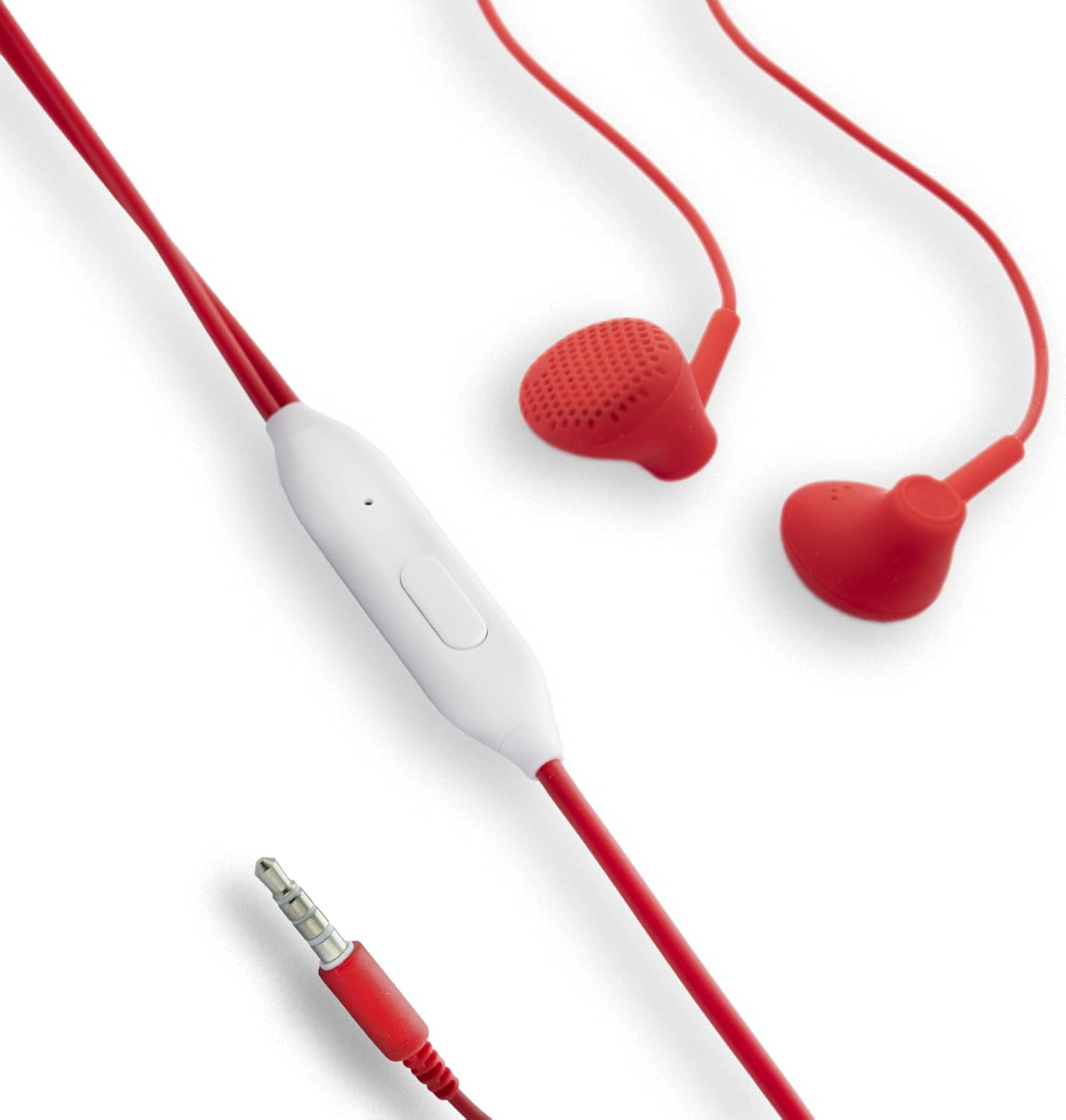 Celly, Pantone Line In-Ear Headphones with Drop Capsules, Remote Control and Built-In Microphone, Cable Length 1M, 3.5Mm Jack Connector, Red