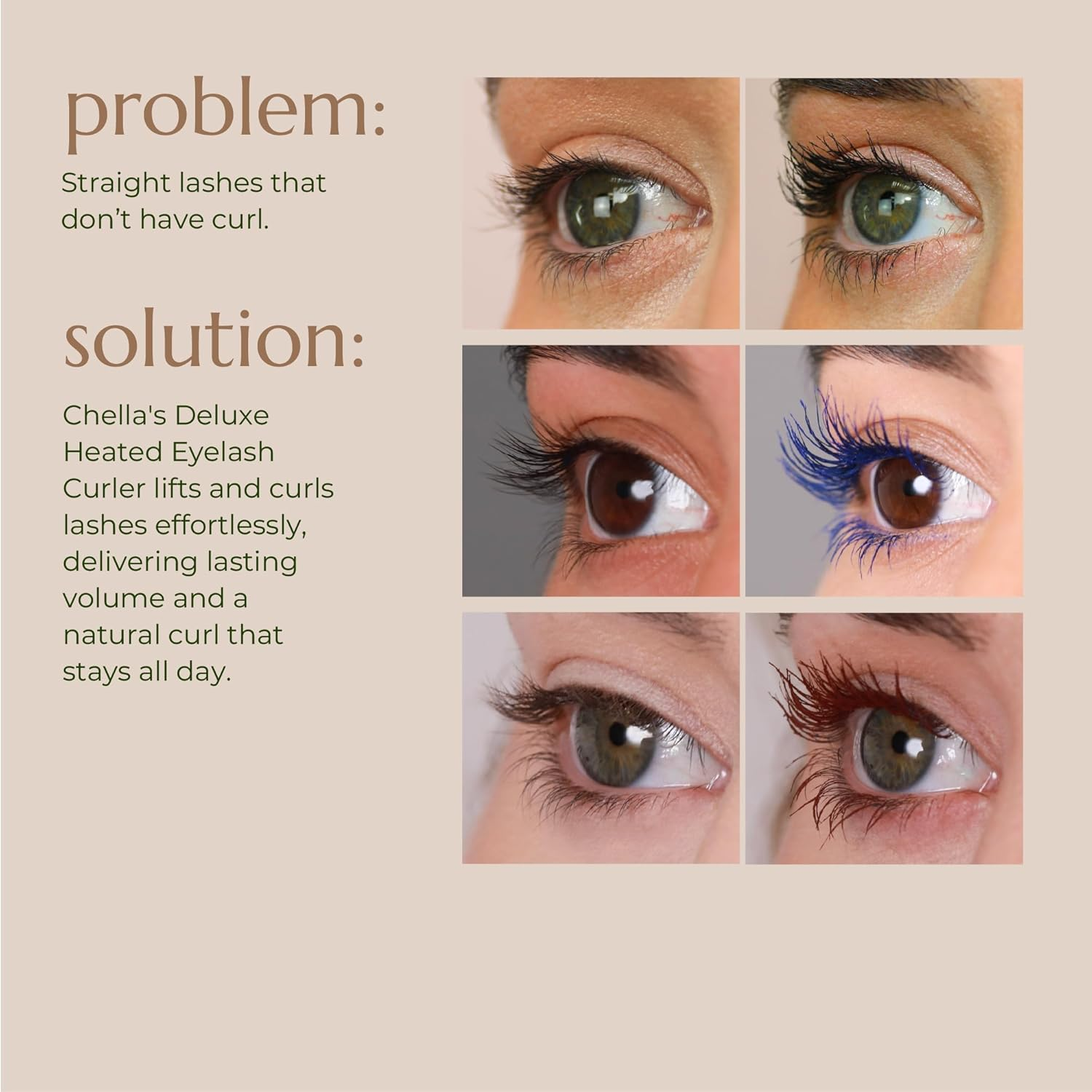 Chella Deluxe Heated Eyelash Curler with USB Re-Chargeable Battery - Safe and Gentle Won'T Damage Your Eyelashes image number 1