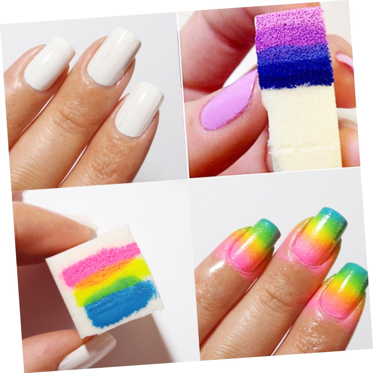 HONITANO Gradient Nail Sponges Fade Manicure Sponge 12Pcs White Nail Art Tools for Professional Manicure and Pedicure Kits image number 3