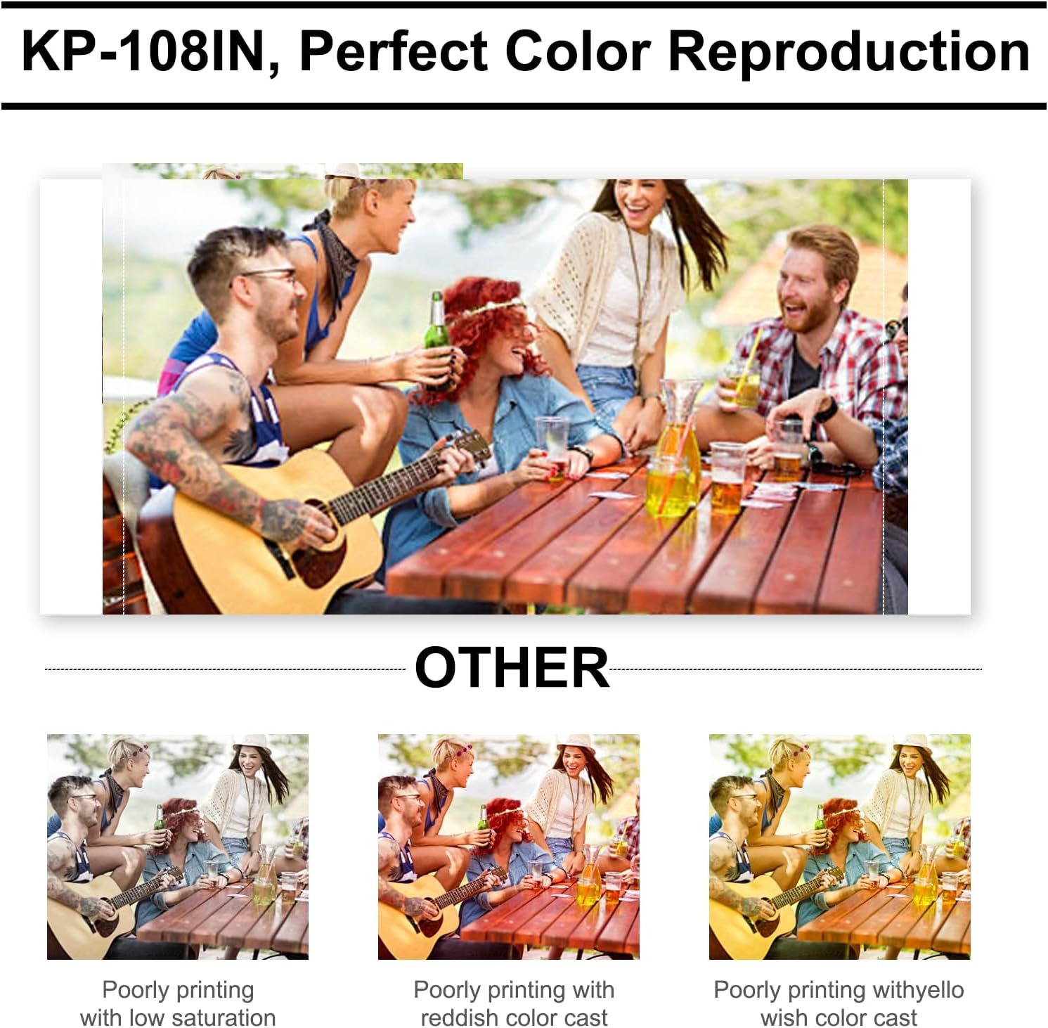 Compatible for Canon Selphy CP1500 Ink and Paper KP-108IN Color Ink Set Compatible for SELPHY CP1500 CP1200 CP910 CP900 CP760 CP770 Wireless Compact Printer (4 X 6 Inch 108 Sheets+3 Ink Cartridges image number 3