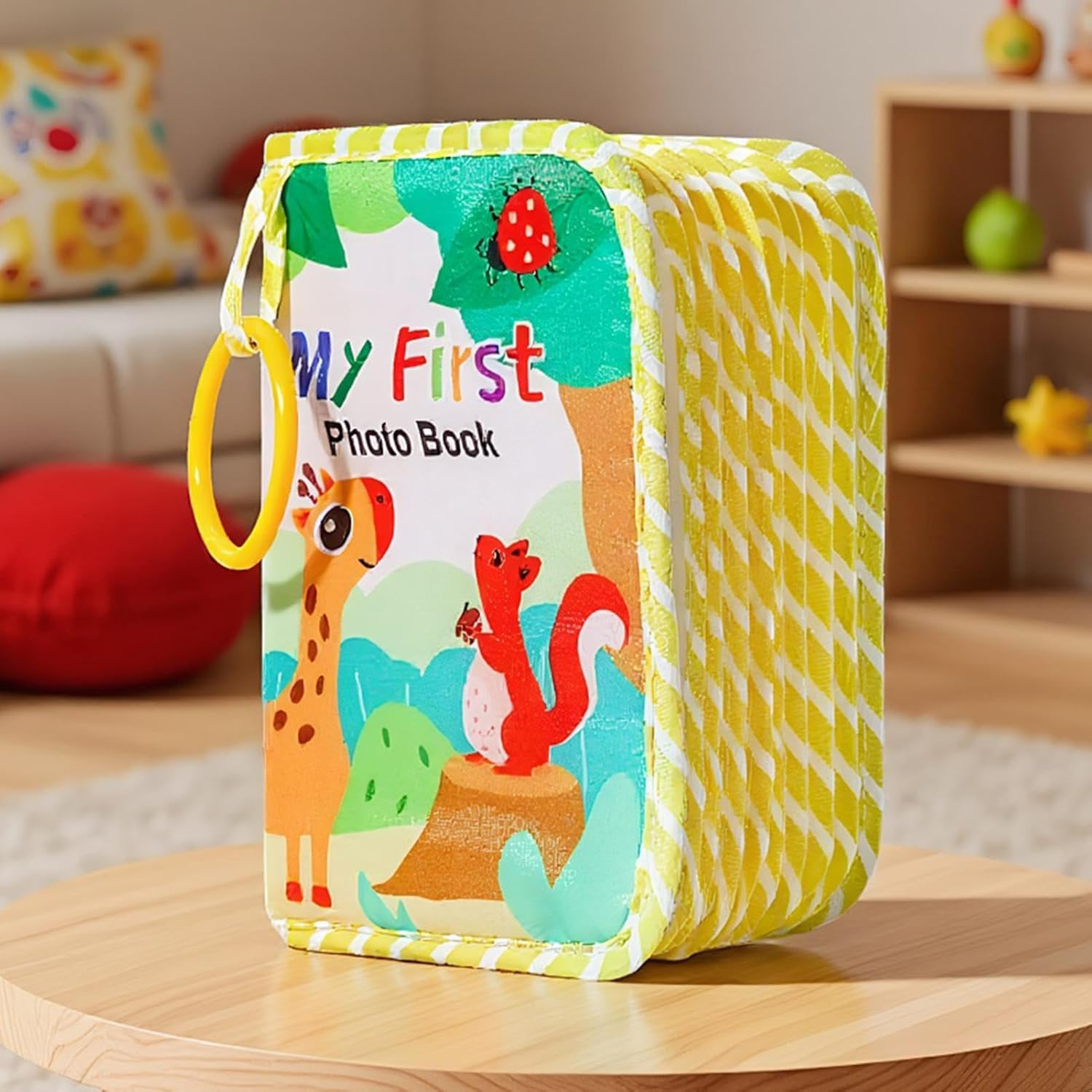 Baby'S First Photo Album | Baby First Photo Album - Soft Cloth Souvenir with Mirror Memory Keeping Keepsake for Parents Memories Birthday Family Kids image number 4