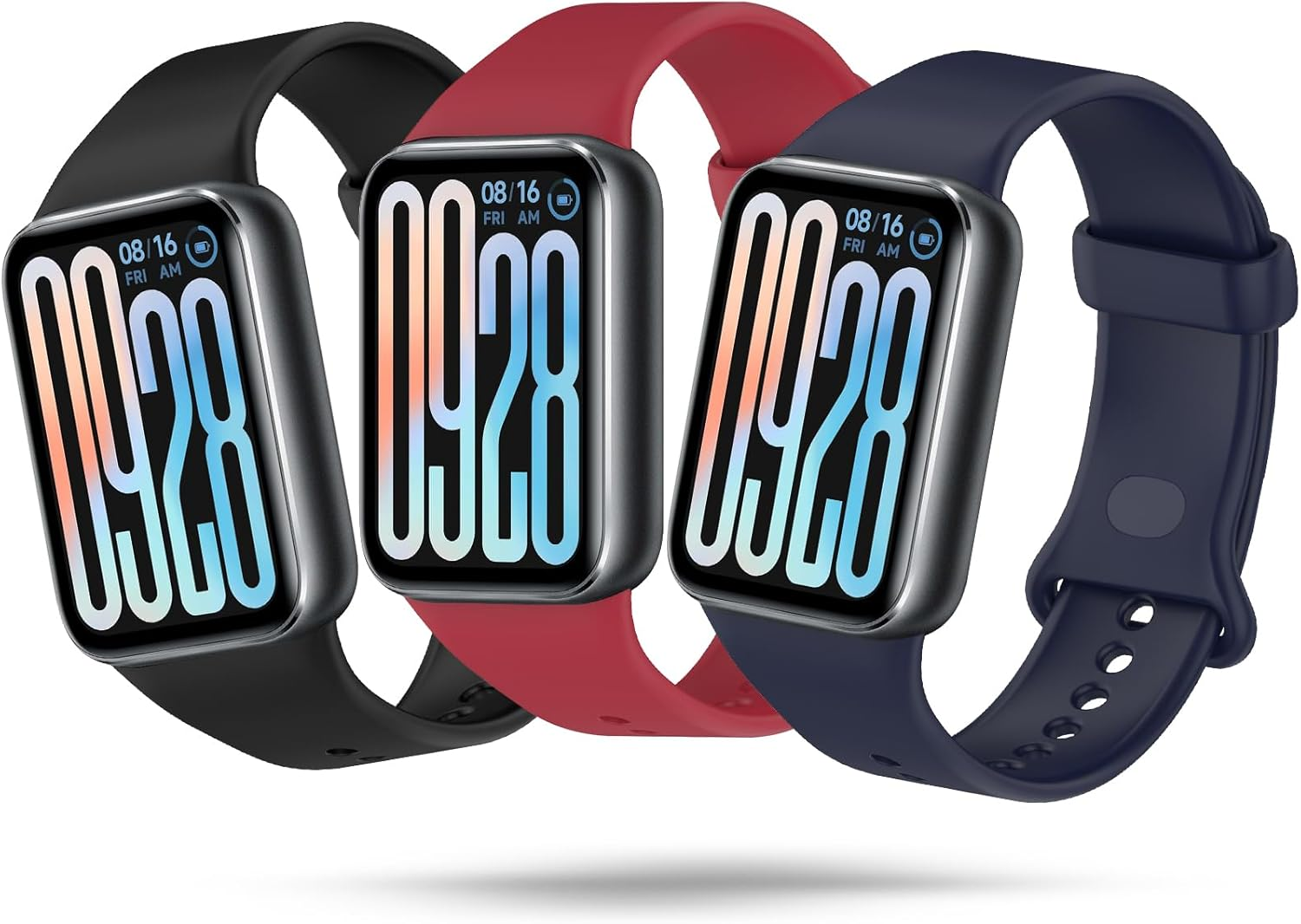 Xisair 3 Silicone Wristbands Compatible with Xiaomi Smart Band 9 Pro and Xiaomi Smart Band 8 Pro Sports Wristband, Silicone, Breathable, Soft and Comfortable Replacement Bands Suitable for Miband 9