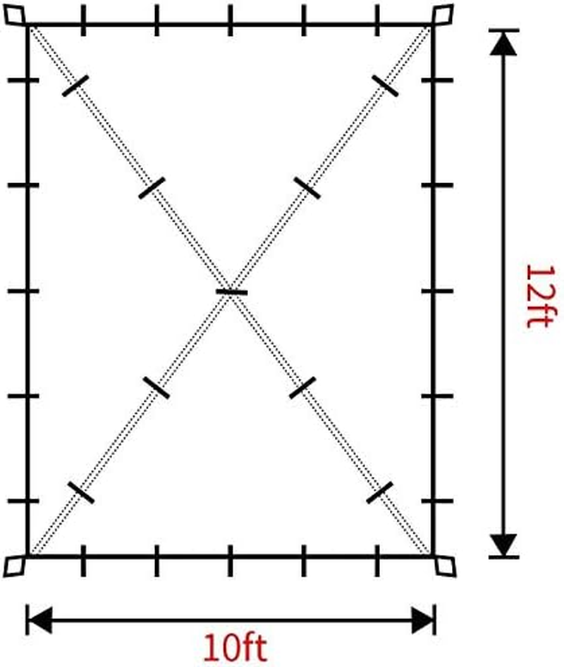 Gold Armour 12Ft Extra Large Tarp Hammock Waterproof Rain Fly Tarp 185In Centerline - Lightweight Ripstop Fabric - Stakes Included - Survival Gear Backpacking Camping Accessories (Black) image number 5