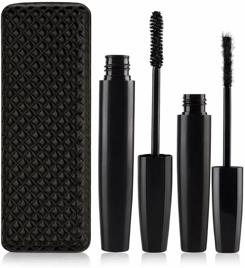 3D Fibre Lash Mascara Set with Travel Case | 2-Piece Volumising & Lengthening Look | Smudge-Resistant | Lightweight Buildable Lashes | Black image number 1