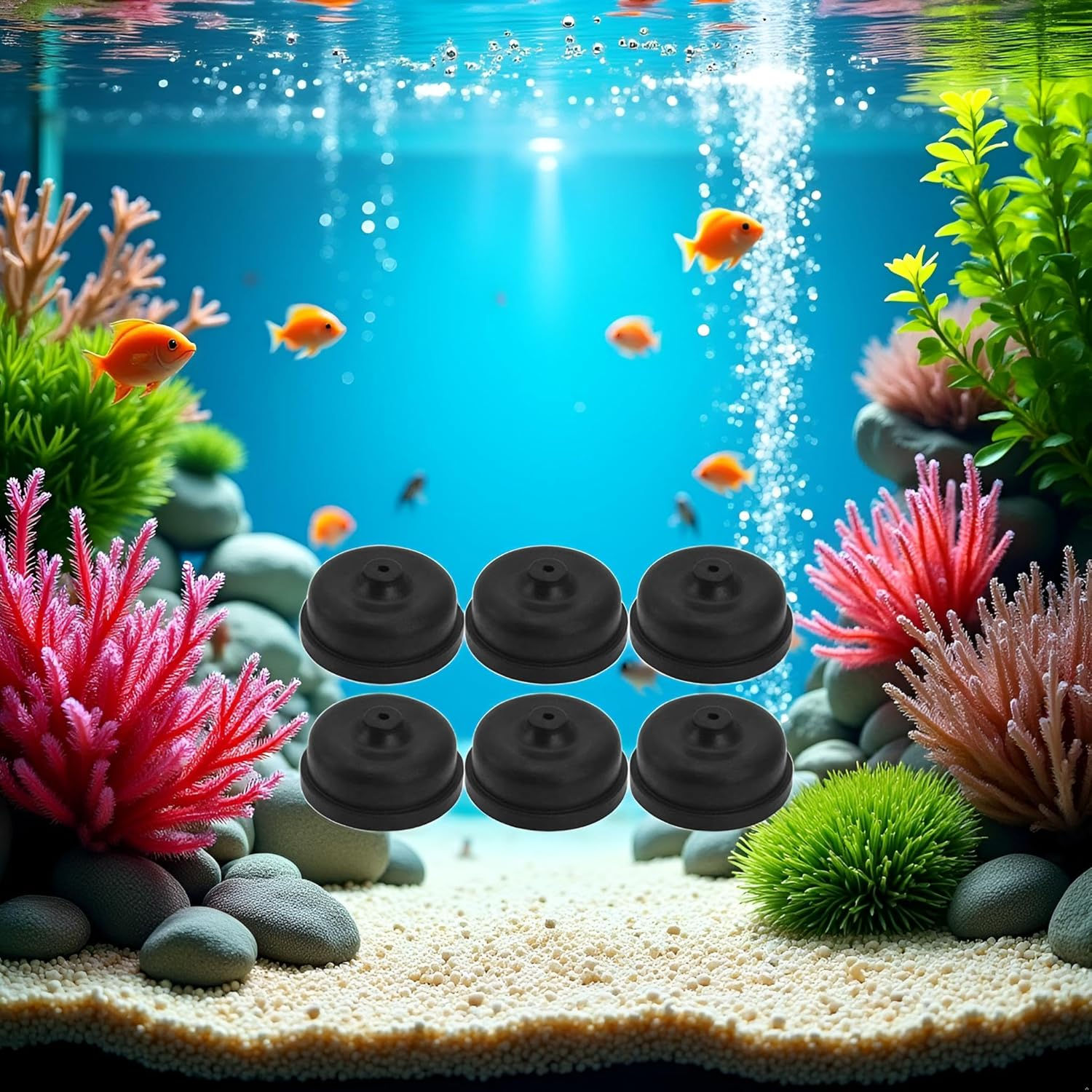 6Pcs Black Aquarium Diaphragm,Aquarium Air Pump Accessories,Aquarium Diaphragm,Air Pump Accessories Air Oxygen Pump,Air Pump Diaphragm image number 6