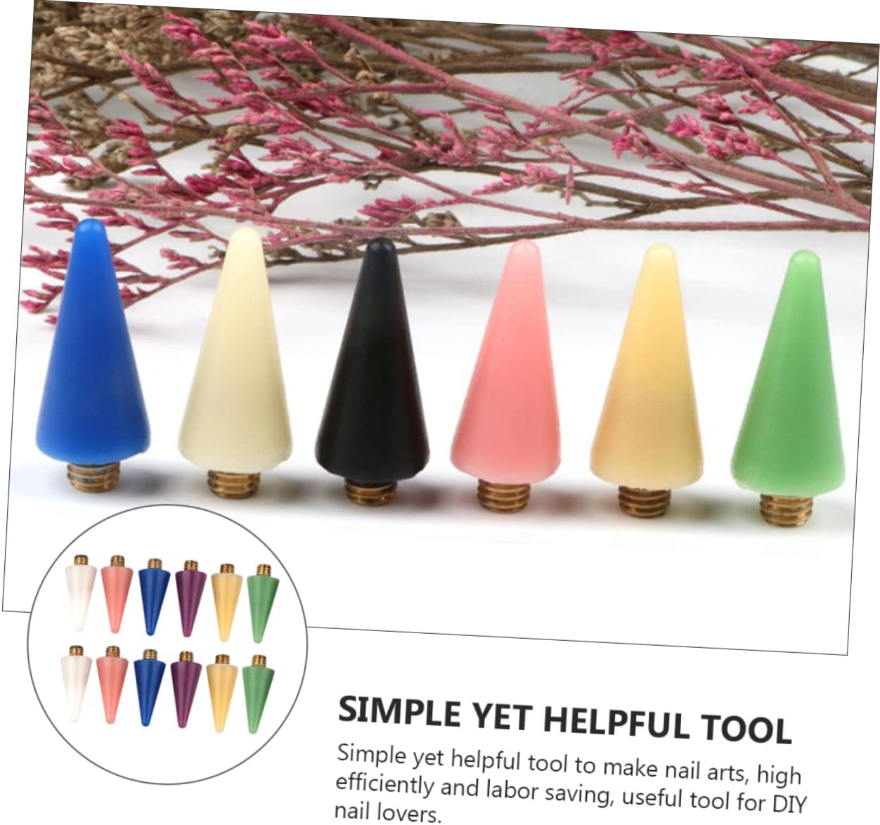 ARTSEWPLY 12Pcs Dual-Ended Wax Rhinestone Picker Pen Tool for Nail Art Color Options Precision Gem Placement for Natural and Nails image number 4