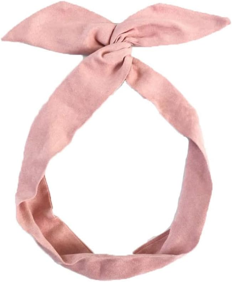 SHTGOI Bendable Headbands Vintage Headband Twist Bow Wired Headbands Iron Wire Rabbit Ears Headband Bow Hair Band Hair Accessories for Women Girls