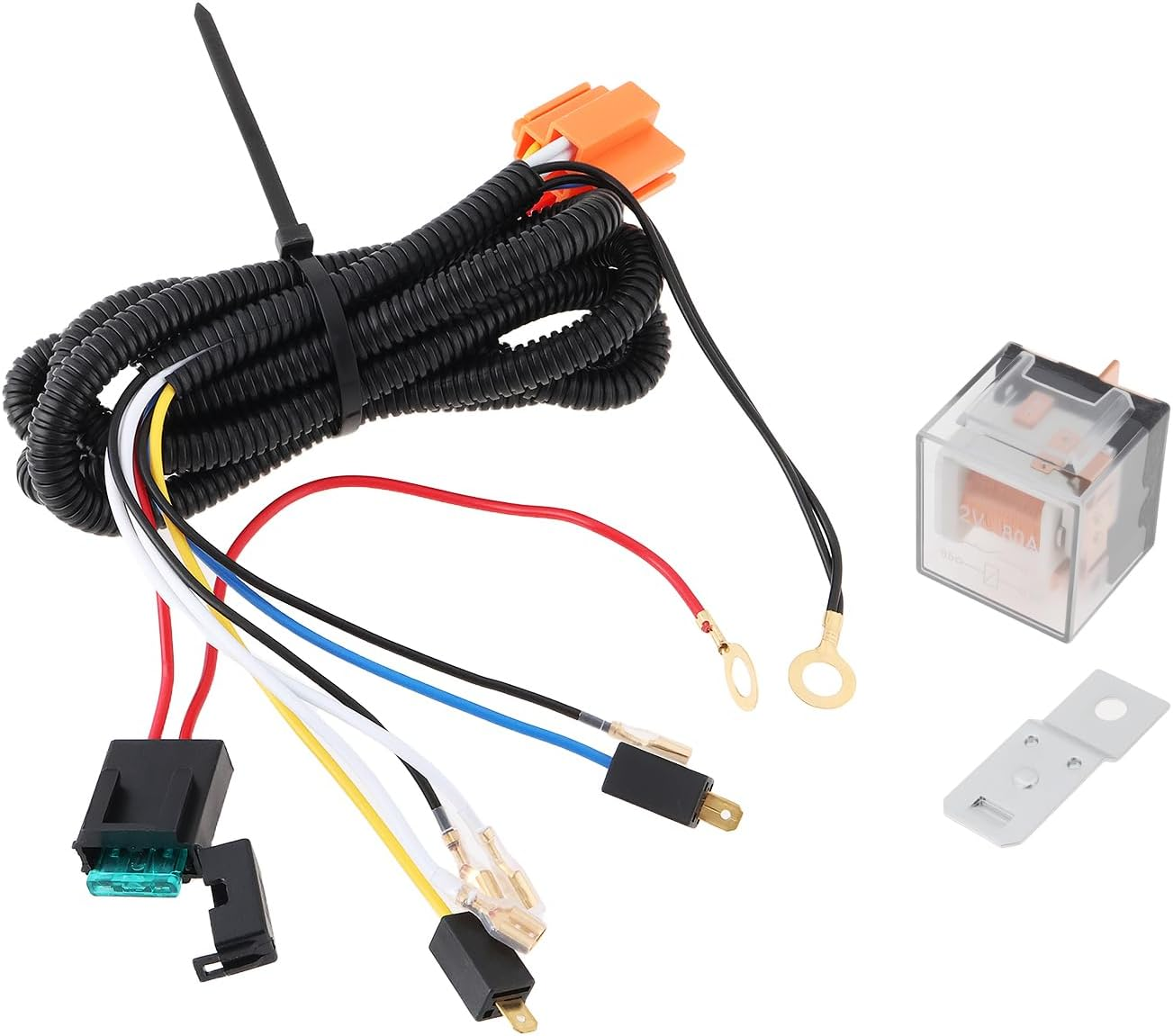 Ecsing Car Relay Grille Mount Horn Wiring Kit 12V 30A for Truck Car Auto Motorcycles image number 4