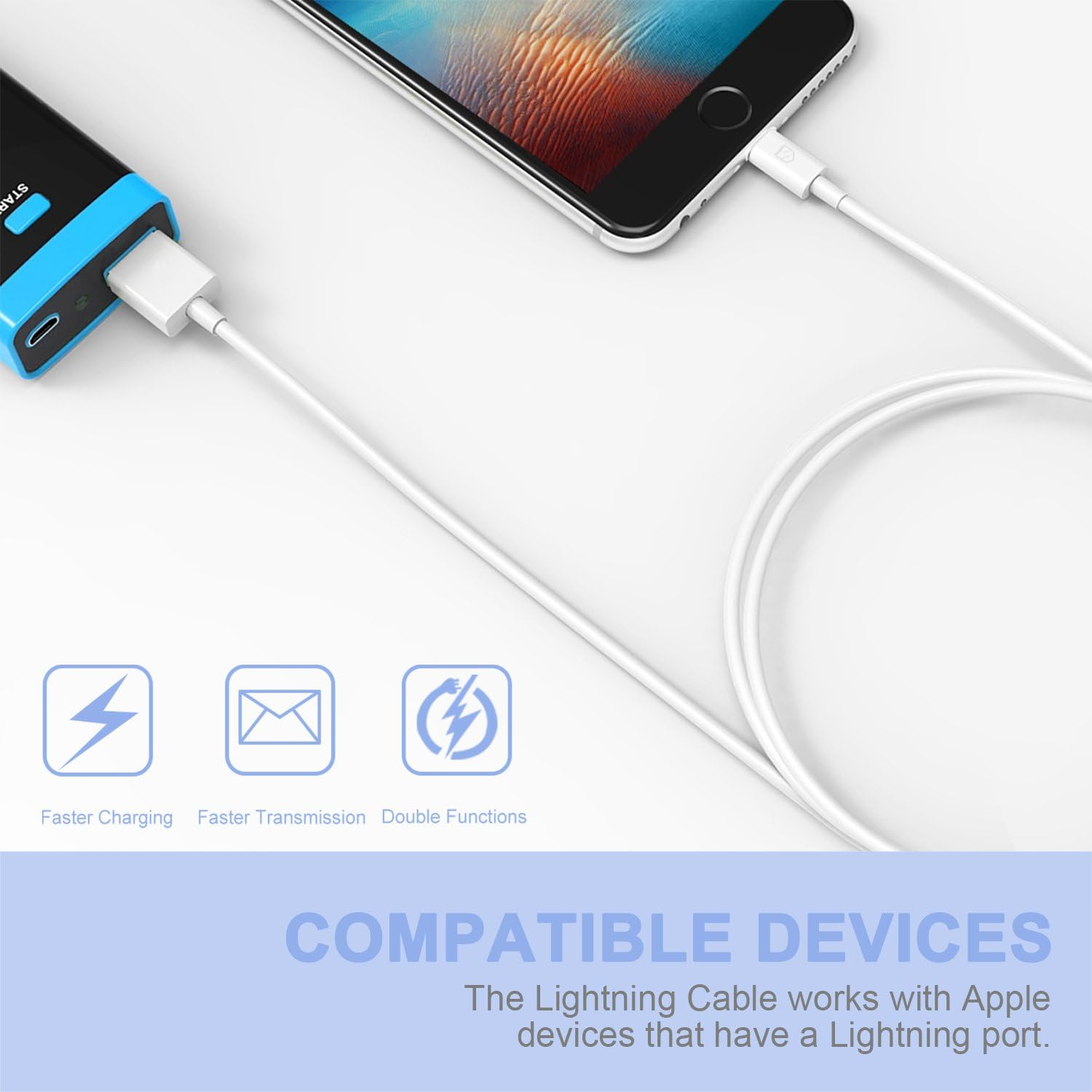 Sundix Iphone Charger Cable, 6Pack 3FT/1M USB Charging Cord Compatible with Iphone 13/13Promax/13Mini/12/12Pro/12Promax/11/11Pro/11Pro MAX/XS/XS Max/Xr/X/8/8Plus image number 4