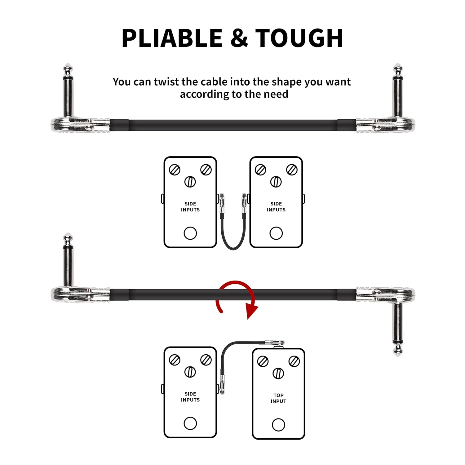 Ghost Fire Guitar Patch Cable, Guitar Pedal Cables,Instrument Effects Pedal Patch Cables for Guitar Effects Pedal Board (6 Inch-3 Pack) image number 5