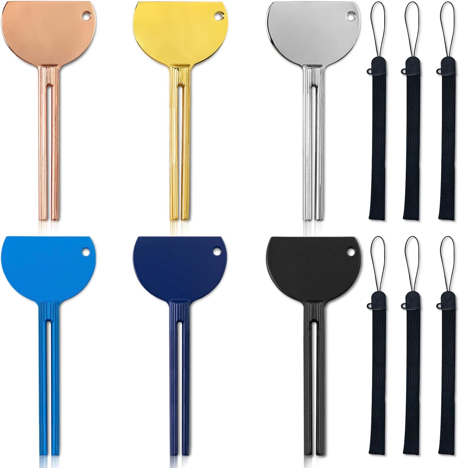 6 PCS Toothpaste Tube Squeezer Tube Wringer Metal Tube Key Toothpaste Roller Squeezer Tool Tube Squeezer Key for Toothpaste Pigment Cosmetic Oil Cream Paint Squeezer (Multicolor) image number 1