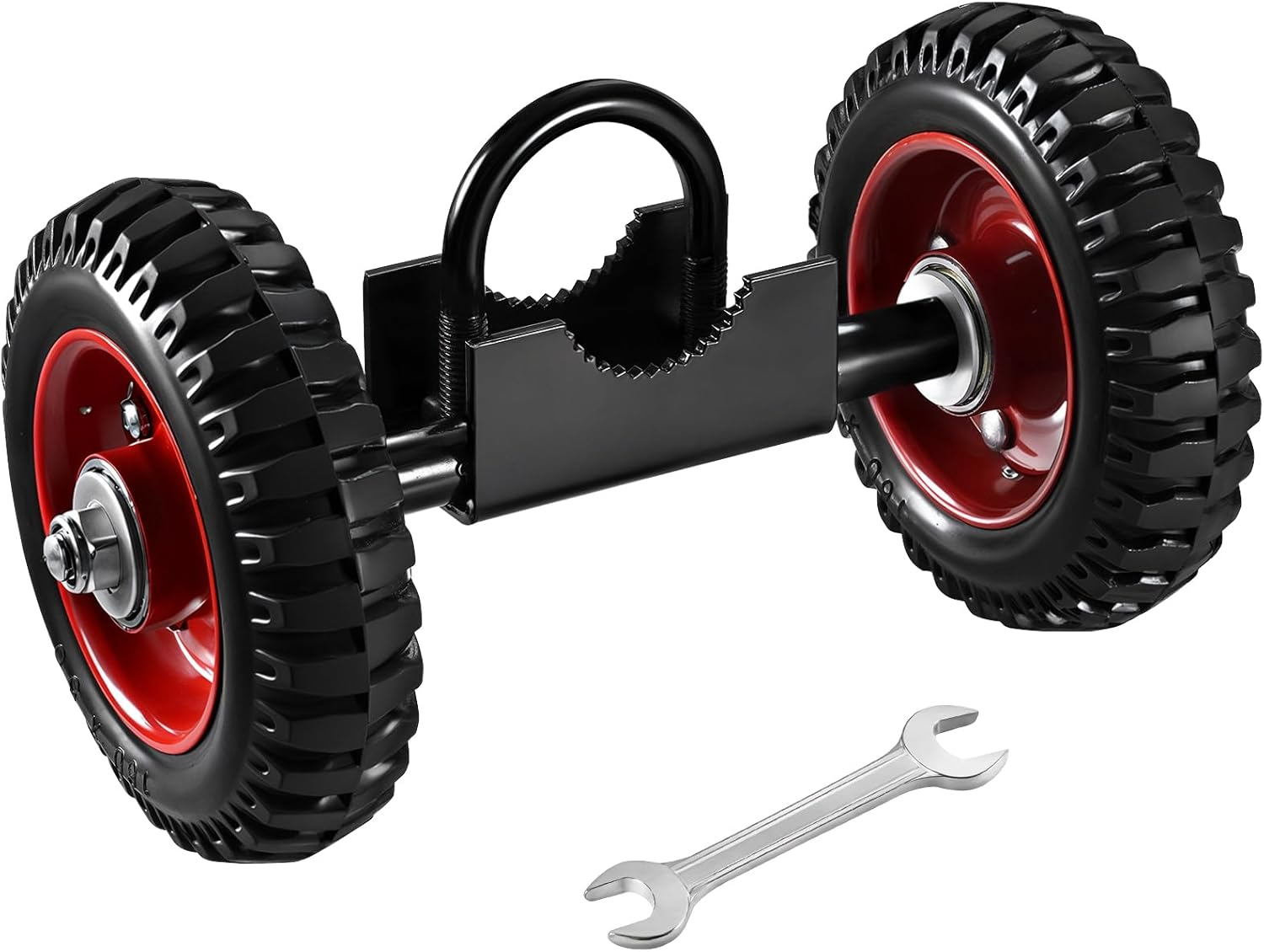 Soiiw Rolling Gate 6 Inch Rubber Wheel Carrier Heavy Duty for Driveway Chain Link Fence Metal Tube Gates and Rolling/Sliding Gates 550Lb Capacity,1-Pack (6 Inch-2 Wheel(One U-Bolt 2Inch)) image number 4