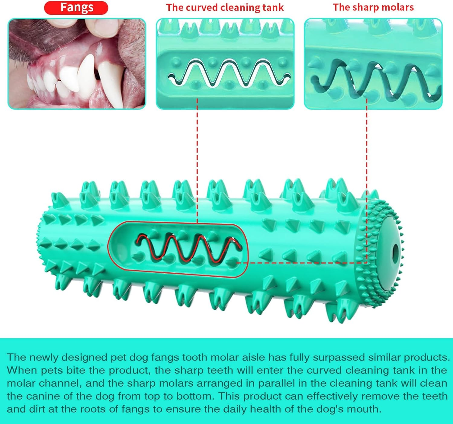 Dog Chew Toy, Squeaky Puppy Teething Chew Toys, Indestructible Bone for Aggressive Chewers, Durable Dog Toothbrush Toys, Natural Rubber Teething Chew Toys for Small Medium Large Breed Dogs (Yellow) image number 5