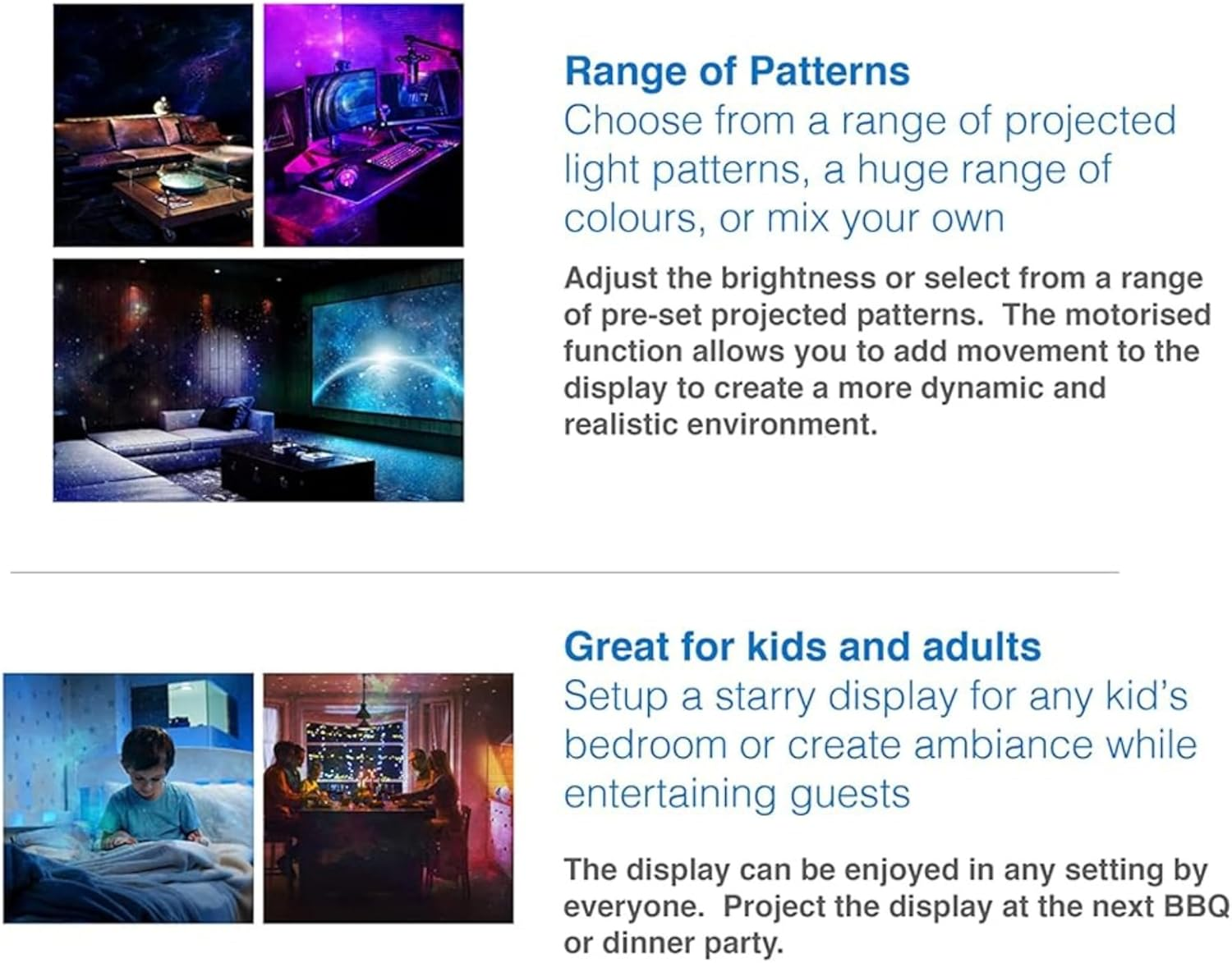 Laser Star Projector Night Light with Colour-Changing LED & Timer for Kids Room image number 3
