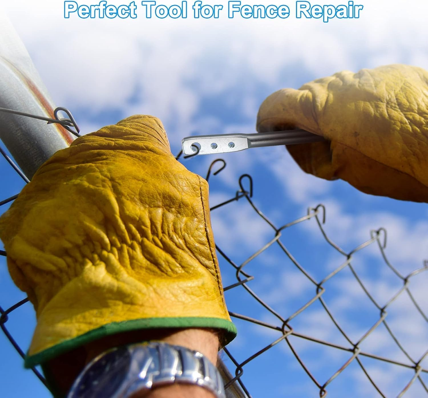 Liyquint 2 Pack Wire Twister Tool, 3 Hole Multi-Functional High-Tensile Wire Bender & Twisting Tool for Fixing Fence Wire and Wire Clip, Durable Fencing Tool (Silver) image number 4