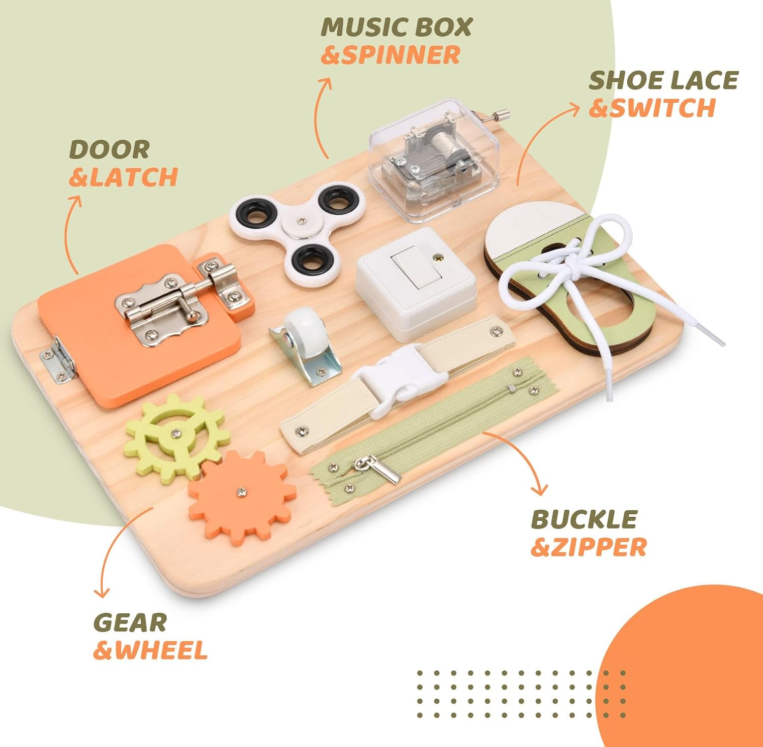 Montessori Busy Board Wooden Sensory Toddler Toys Preschool Educational Learning Activities for Boys & Girls- Birthday Gifts for Kids image number 1