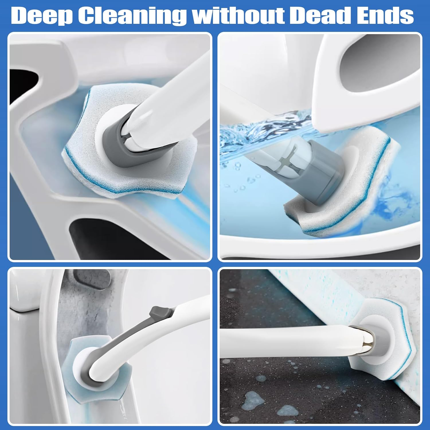 Disposable Toilet Brush and Cleaner Wand Set, Including 40 Refills, Features Wall-Mounted Long Handle and Compact Holder for Sink Bathtub Wash Basin Mop Pool image number 4