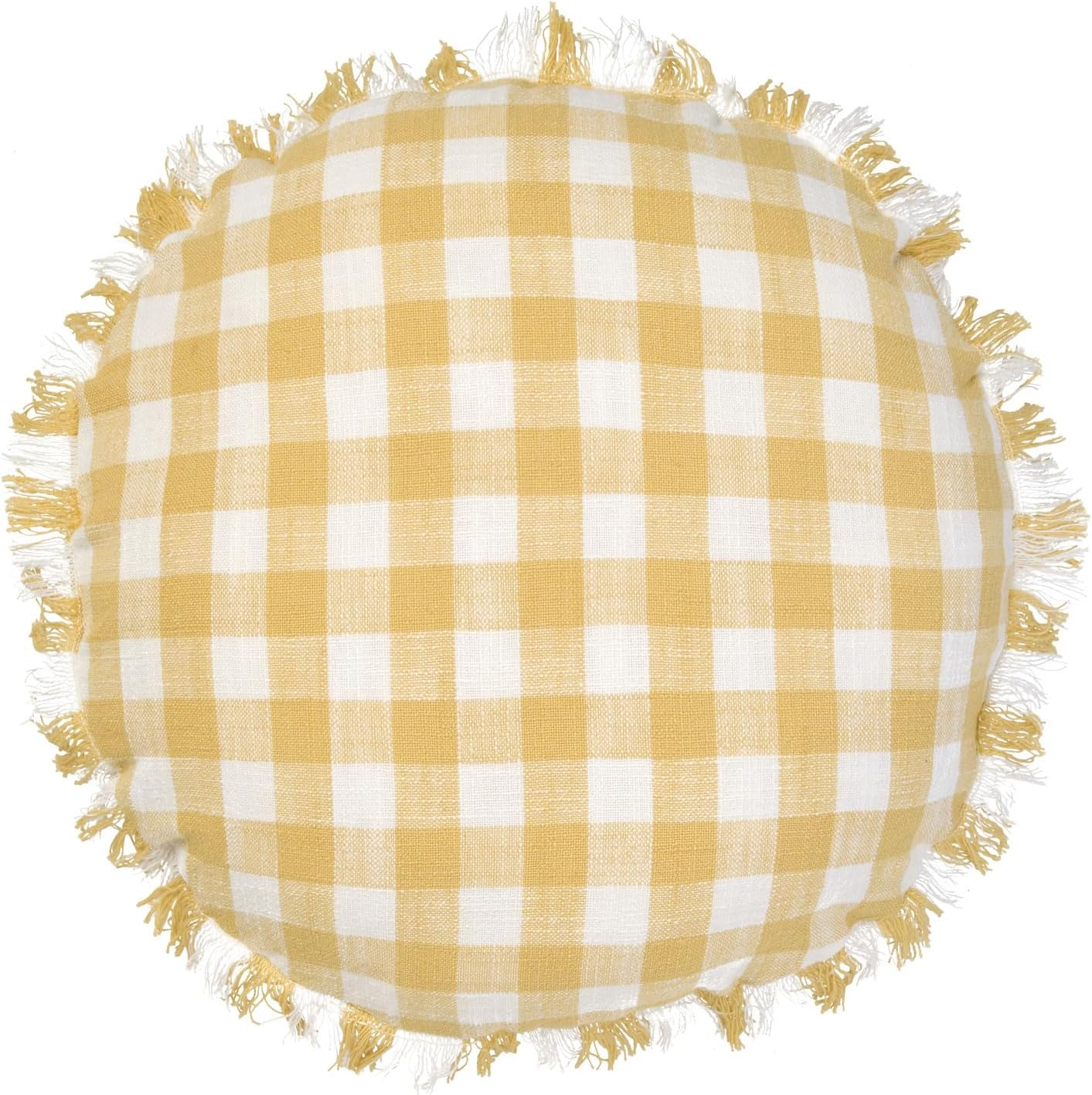 Linen House Tavola round Cushion, Gold, Size 45 Cm