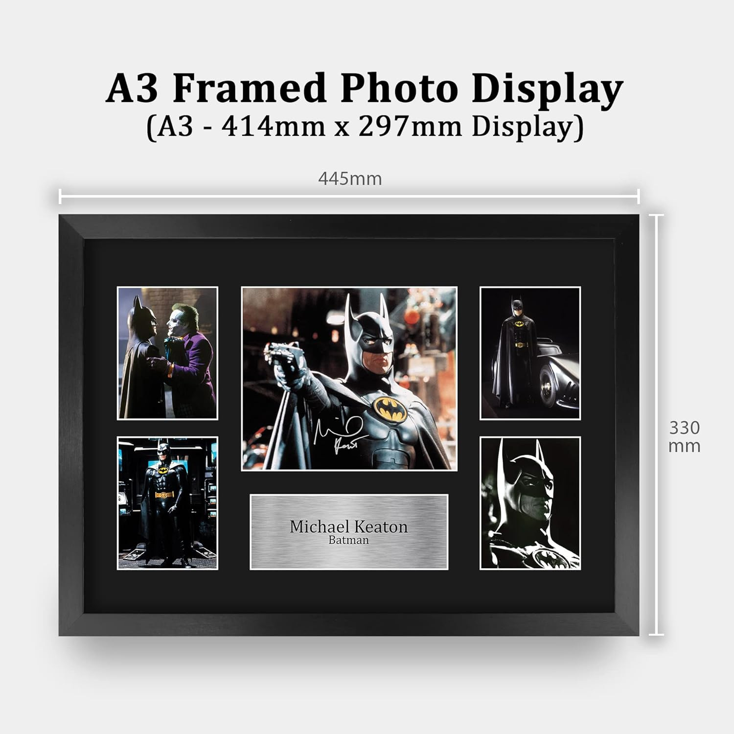 HWC Trading FR A3 Michael Keaton Batman Gifts Printed Signed Autograph Picture for Movie Memorabilia Fans - A3 Framed - (A3 Framed) Michael Keaton Display image number 2