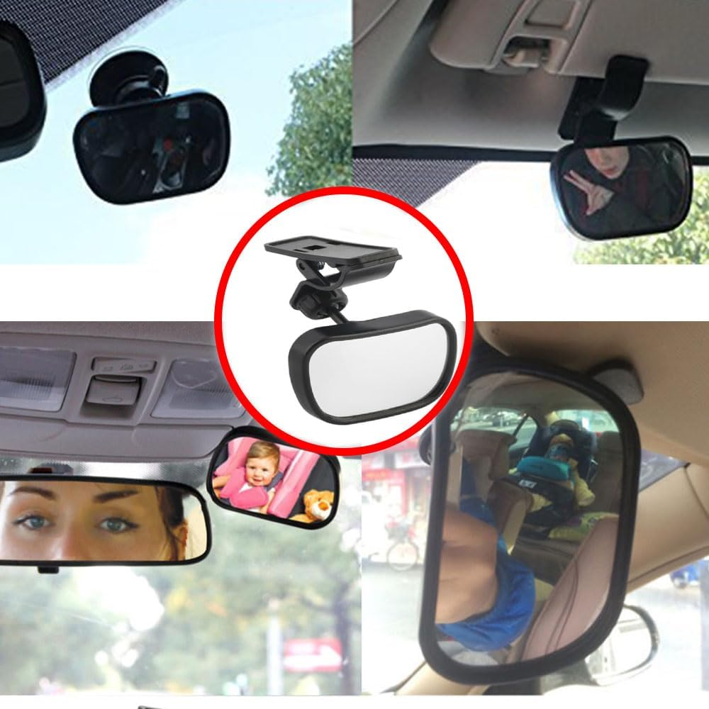 Baby Car Mirror,With Clip Back Seat Mirror to See Baby,360&deg; Adjustable Convex Mirror for Infant Backseat,Automotive Interior Rearview for Viewing Rear Baby image number 3