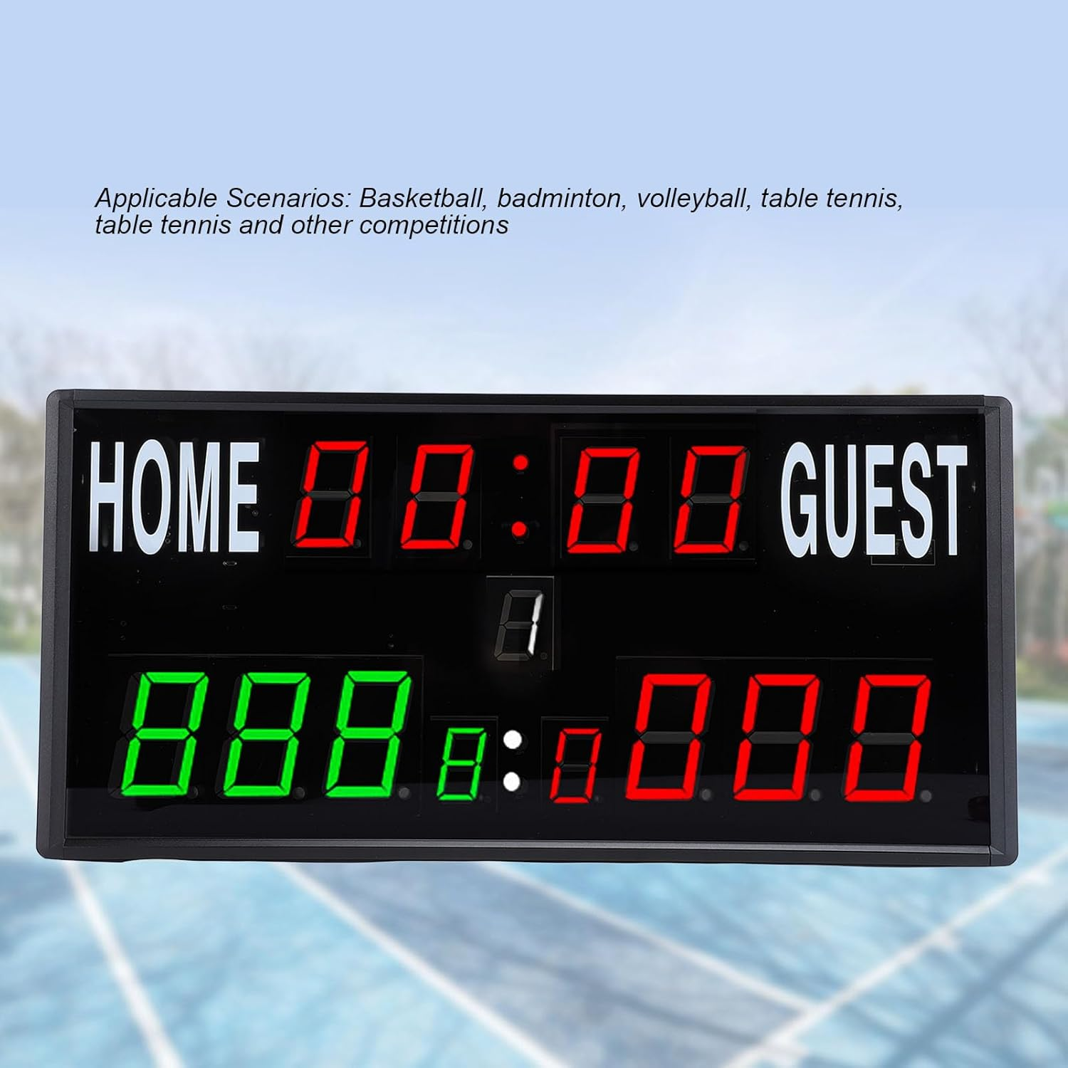 LED Portable Digital Scoreboard, Portable Digital Scoreboard with Countdown Match Time Battery Powered Scoreboard for Volleyball/Tennis/Basketball/Football image number 3